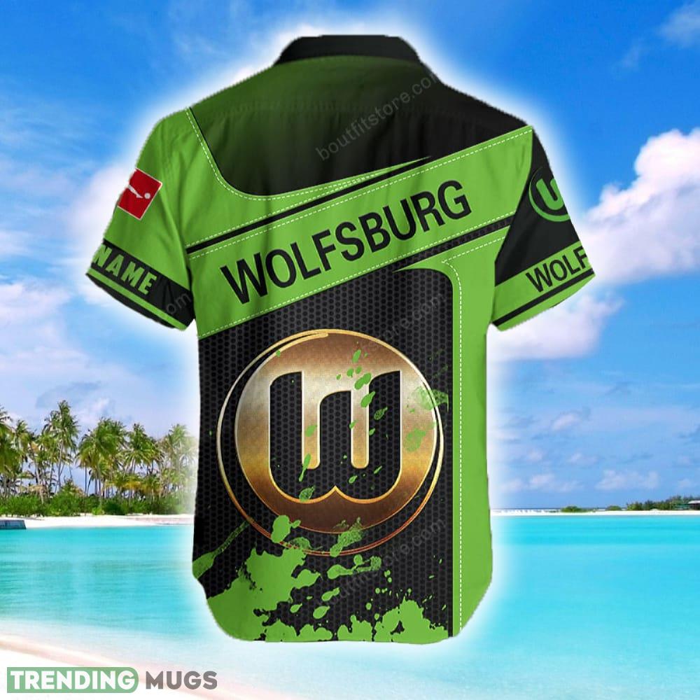 Custom Name VfL Wolfsburg Surf Logo Beach Hawaiian Shirt Men And Women Gift Hawaiian Shirt Custom Name VfL Wolfsburg Surf Logo Beach Hawaiian Shirt Men And Women Gift Hawaiian Shirt