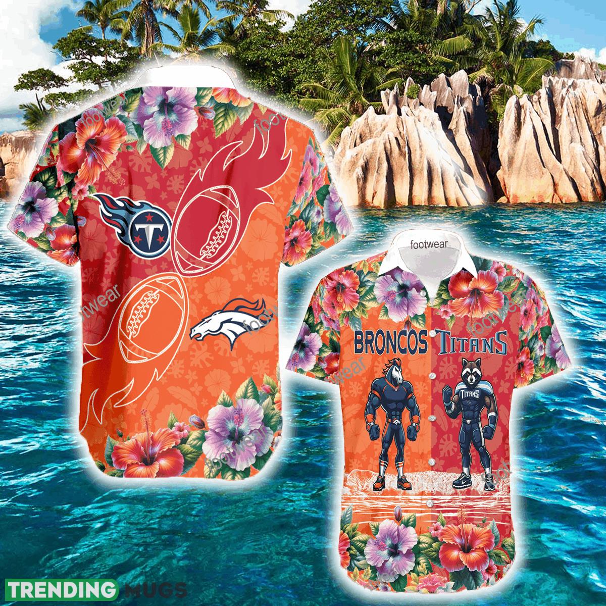 Denver Broncos VS Tennessee Titans Cruise Logo Aloha Hawaiian Shirt Gift For Fans - Denver Broncos VS Tennessee Titans Cruise Logo Aloha Hawaiian Shirt Gift For Fans
