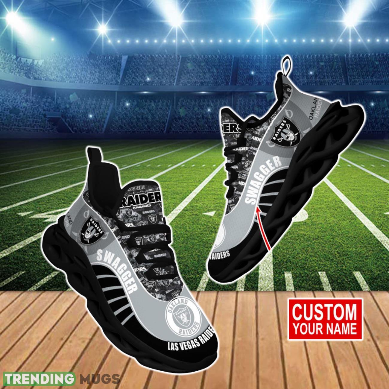 Las Vegas Raiders NFL Clunky Max Soul Shoes Custom Name Product Photo 1