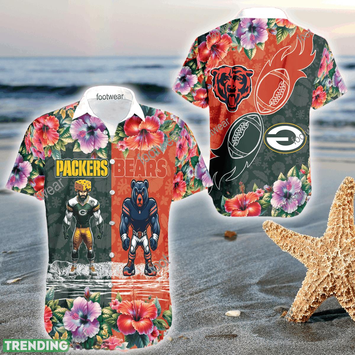 Mascot Green Bay Packers VS Chicago Bears 3D Hawaiian Shirt Hibiscus For Men Women - Mascot Green Bay Packers VS Chicago Bears 3D Hawaiian Shirt Hibiscus For Men Women Mascot Green Bay Packers VS Chicago Bears 3D Hawaiian Shirt Hibiscus For Men Women - Mascot Green Bay Packers VS Chicago Bears 3D Hawaiian Shirt Hibiscus For Men Women