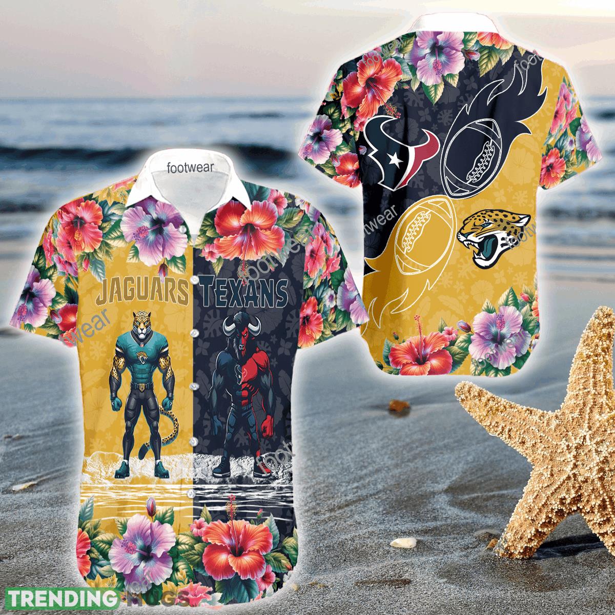 Mascot Jacksonville Jaguars VS Houston Texans 3D Hawaiian Shirt Hibiscus For Men Women - Mascot Jacksonville Jaguars VS Houston Texans 3D Hawaiian Shirt Hibiscus For Men Women Mascot Jacksonville Jaguars VS Houston Texans 3D Hawaiian Shirt Hibiscus For Men Women - Mascot Jacksonville Jaguars VS Houston Texans 3D Hawaiian Shirt Hibiscus For Men Women