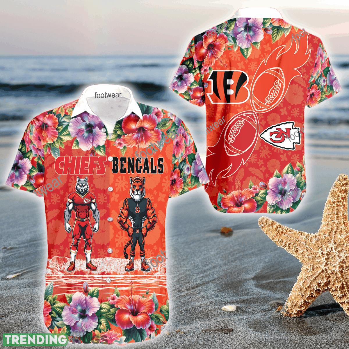 Mascot Kansas City Chiefs VS Cincinnati Bengals 3D Hawaiian Shirt Hibiscus For Men Women - Mascot Kansas City Chiefs VS Cincinnati Bengals 3D Hawaiian Shirt Hibiscus For Men Women Mascot Kansas City Chiefs VS Cincinnati Bengals 3D Hawaiian Shirt Hibiscus For Men Women - Mascot Kansas City Chiefs VS Cincinnati Bengals 3D Hawaiian Shirt Hibiscus For Men Women