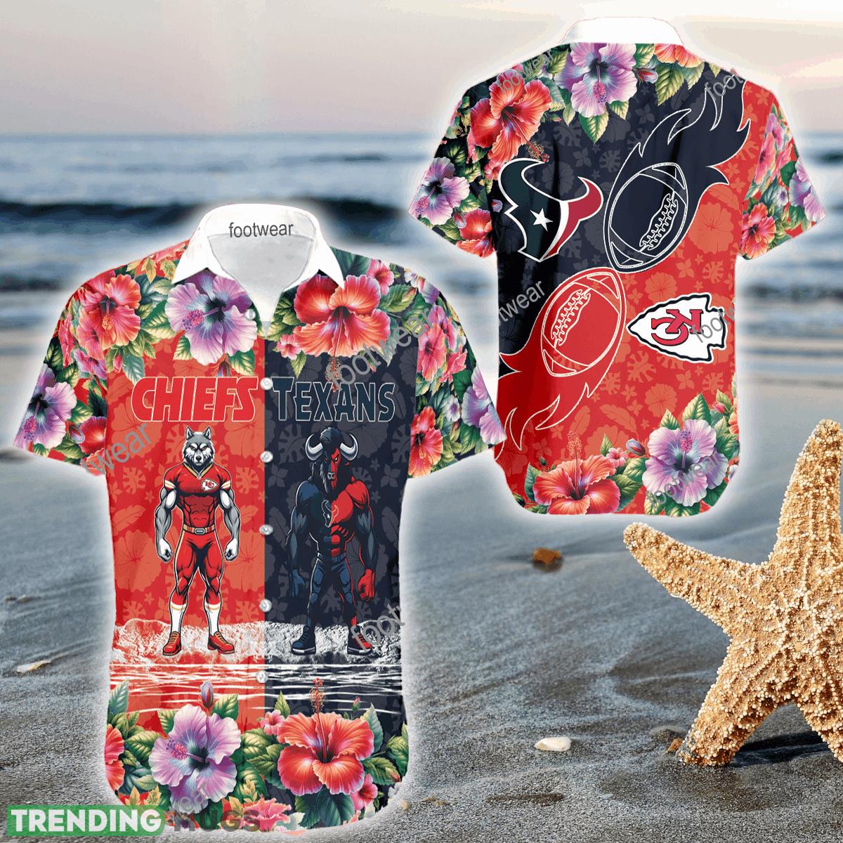Mascot Kansas City Chiefs VS Houston Texans 3D Hawaiian Shirt Hibiscus For Men Women - Mascot Kansas City Chiefs VS Houston Texans 3D Hawaiian Shirt Hibiscus For Men Women Mascot Kansas City Chiefs VS Houston Texans 3D Hawaiian Shirt Hibiscus For Men Women - Mascot Kansas City Chiefs VS Houston Texans 3D Hawaiian Shirt Hibiscus For Men Women