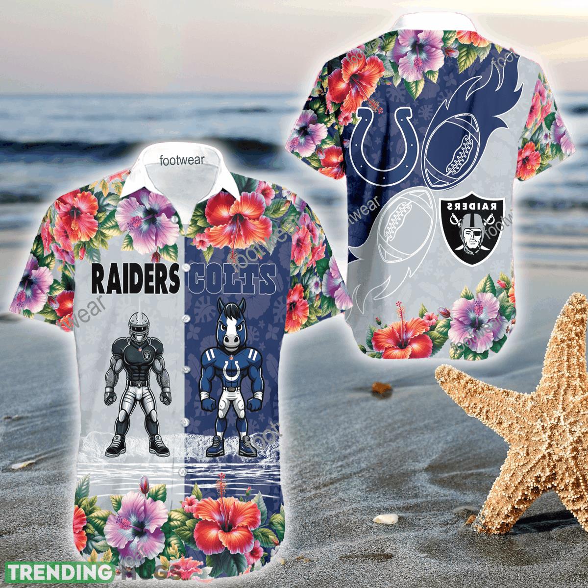 Mascot Las Vegas Raiders VS Indianapolis Colts 3D Hawaiian Shirt Hibiscus For Men Women - Mascot Las Vegas Raiders VS Indianapolis Colts 3D Hawaiian Shirt Hibiscus For Men Women Mascot Las Vegas Raiders VS Indianapolis Colts 3D Hawaiian Shirt Hibiscus For Men Women - Mascot Las Vegas Raiders VS Indianapolis Colts 3D Hawaiian Shirt Hibiscus For Men Women