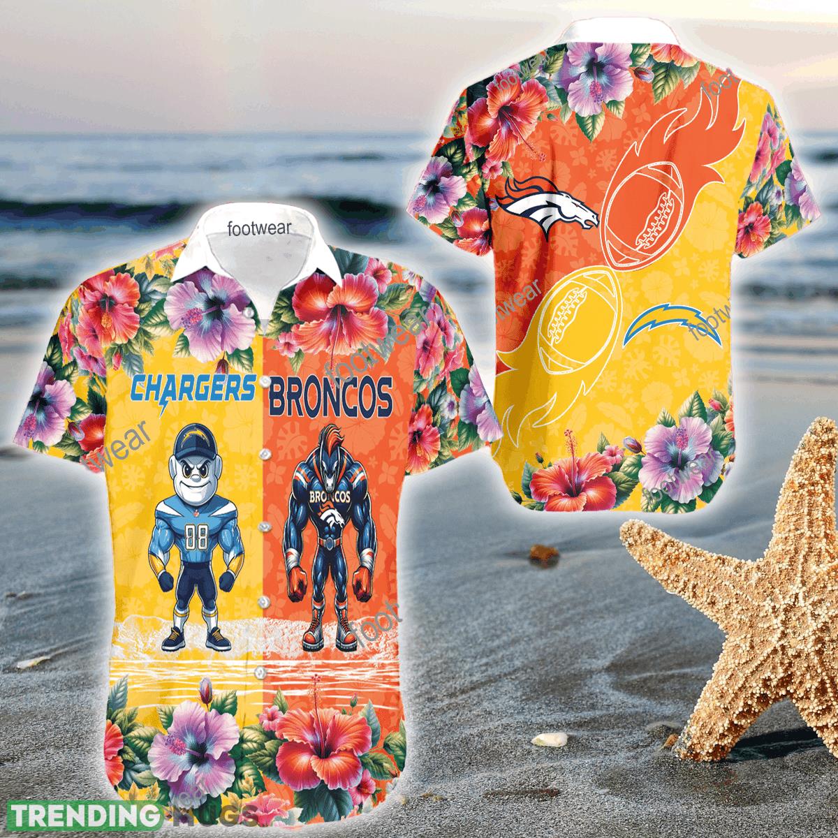 Mascot Los Angeles Chargers VS Denver Broncos 3D Hawaiian Shirt Hibiscus For Men Women - Mascot Los Angeles Chargers VS Denver Broncos 3D Hawaiian Shirt Hibiscus For Men Women Mascot Los Angeles Chargers VS Denver Broncos 3D Hawaiian Shirt Hibiscus For Men Women - Mascot Los Angeles Chargers VS Denver Broncos 3D Hawaiian Shirt Hibiscus For Men Women