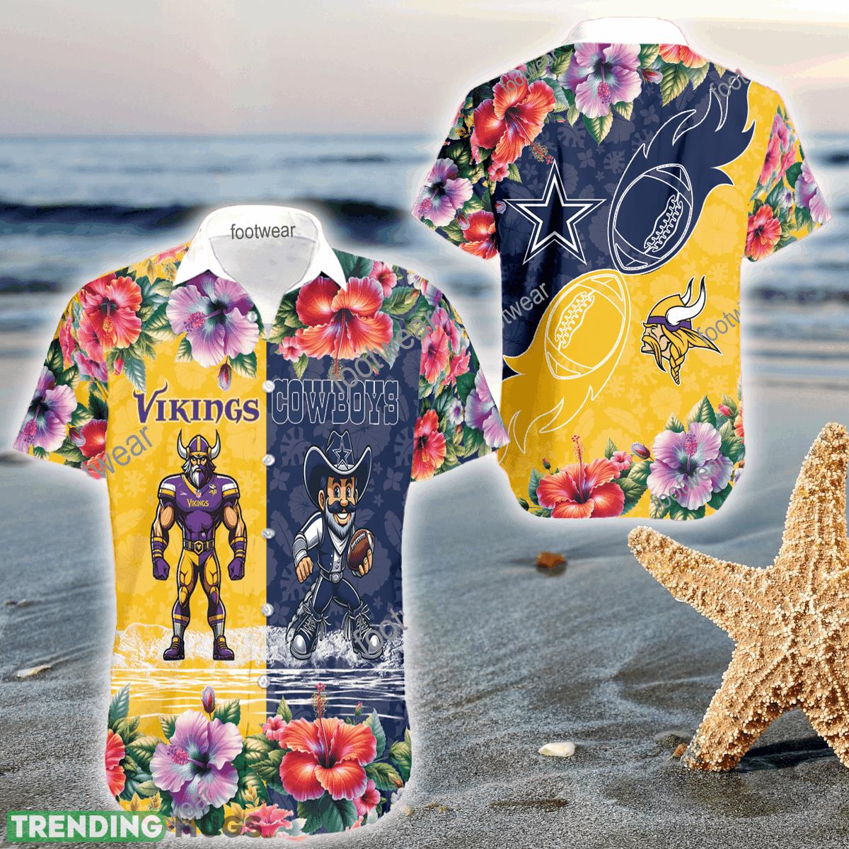 Mascot Minnesota Vikings VS Dallas Cowboys 3D Hawaiian Shirt Hibiscus For Men Women - Mascot Minnesota Vikings VS Dallas Cowboys 3D Hawaiian Shirt Hibiscus For Men Women Mascot Minnesota Vikings VS Dallas Cowboys 3D Hawaiian Shirt Hibiscus For Men Women - Mascot Minnesota Vikings VS Dallas Cowboys 3D Hawaiian Shirt Hibiscus For Men Women