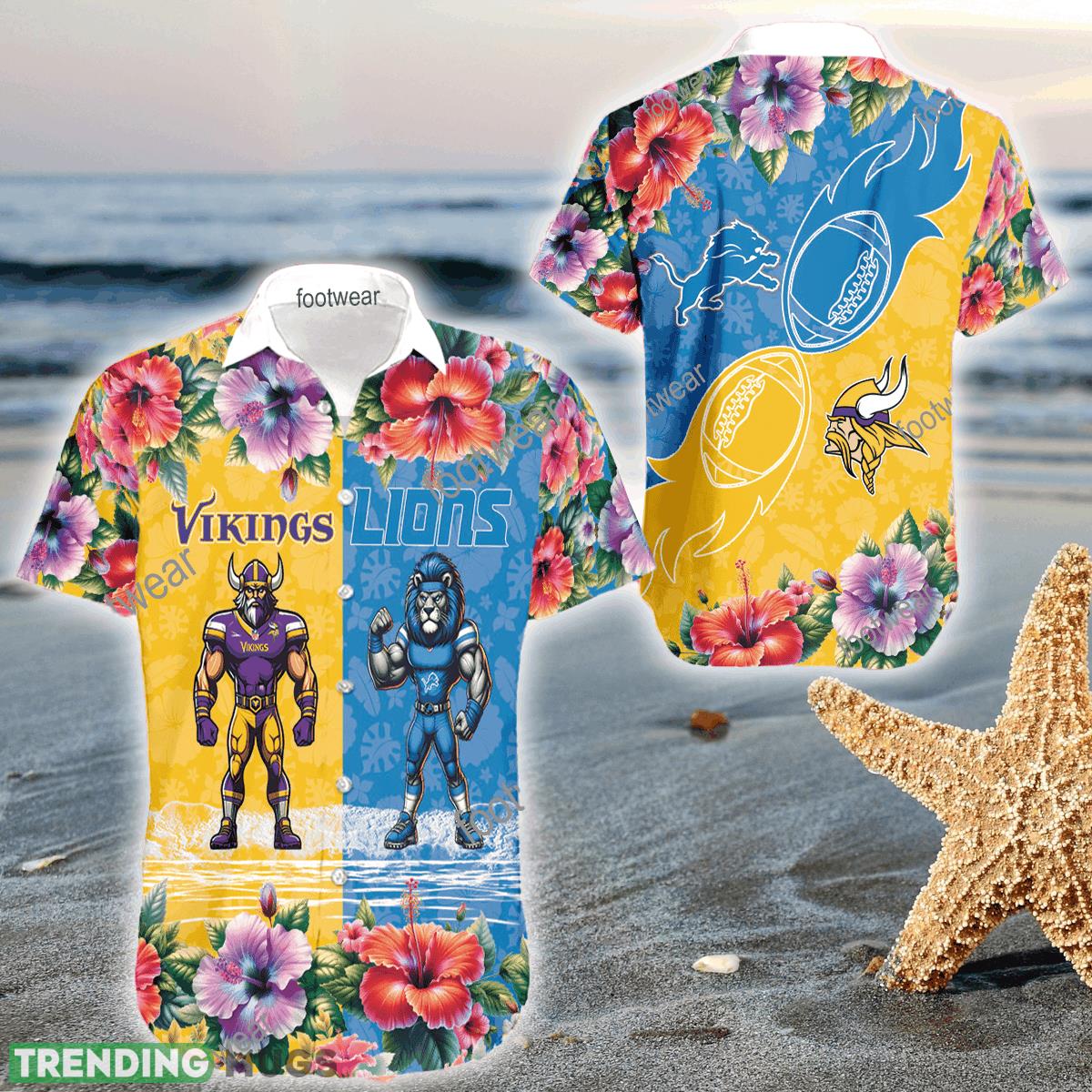 Mascot Minnesota Vikings VS Detroit Lions 3D Hawaiian Shirt Hibiscus For Men Women - Mascot Minnesota Vikings VS Detroit Lions 3D Hawaiian Shirt Hibiscus For Men Women Mascot Minnesota Vikings VS Detroit Lions 3D Hawaiian Shirt Hibiscus For Men Women - Mascot Minnesota Vikings VS Detroit Lions 3D Hawaiian Shirt Hibiscus For Men Women