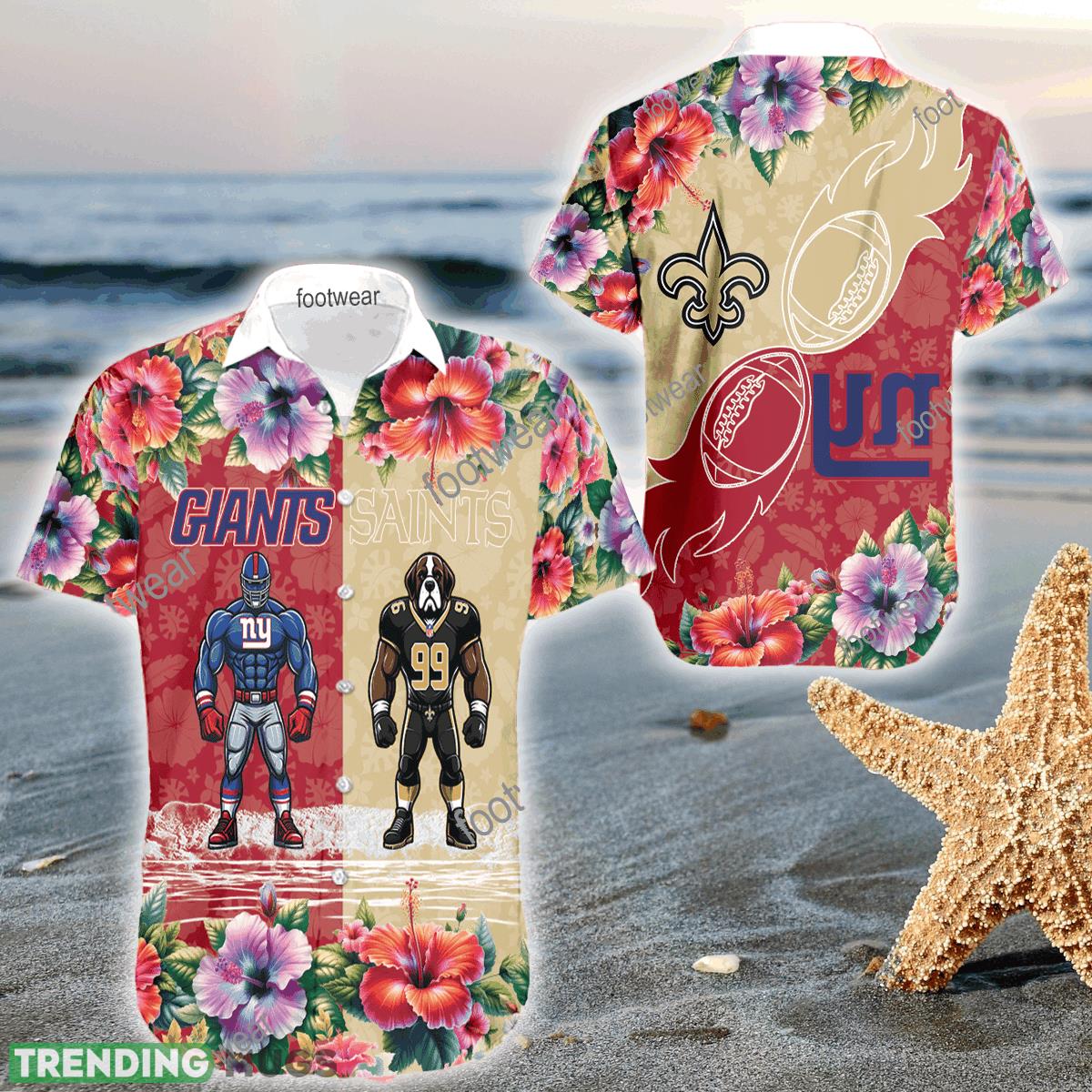 Mascot New York Giants VS New Orleans Saints 3D Hawaiian Shirt Hibiscus For Men Women - Mascot New York Giants VS New Orleans Saints 3D Hawaiian Shirt Hibiscus For Men Women Mascot New York Giants VS New Orleans Saints 3D Hawaiian Shirt Hibiscus For Men Women - Mascot New York Giants VS New Orleans Saints 3D Hawaiian Shirt Hibiscus For Men Women