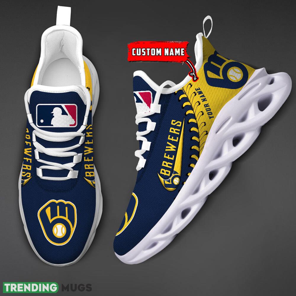 Milwaukee Brewers MLB Max Soul Shoes Custom Name Gift Running Sport Shoes For Fans Max Soul Milwaukee Brewers MLB Max Soul Shoes Custom Name Gift Running Sport Shoes For Fans Max Soul
