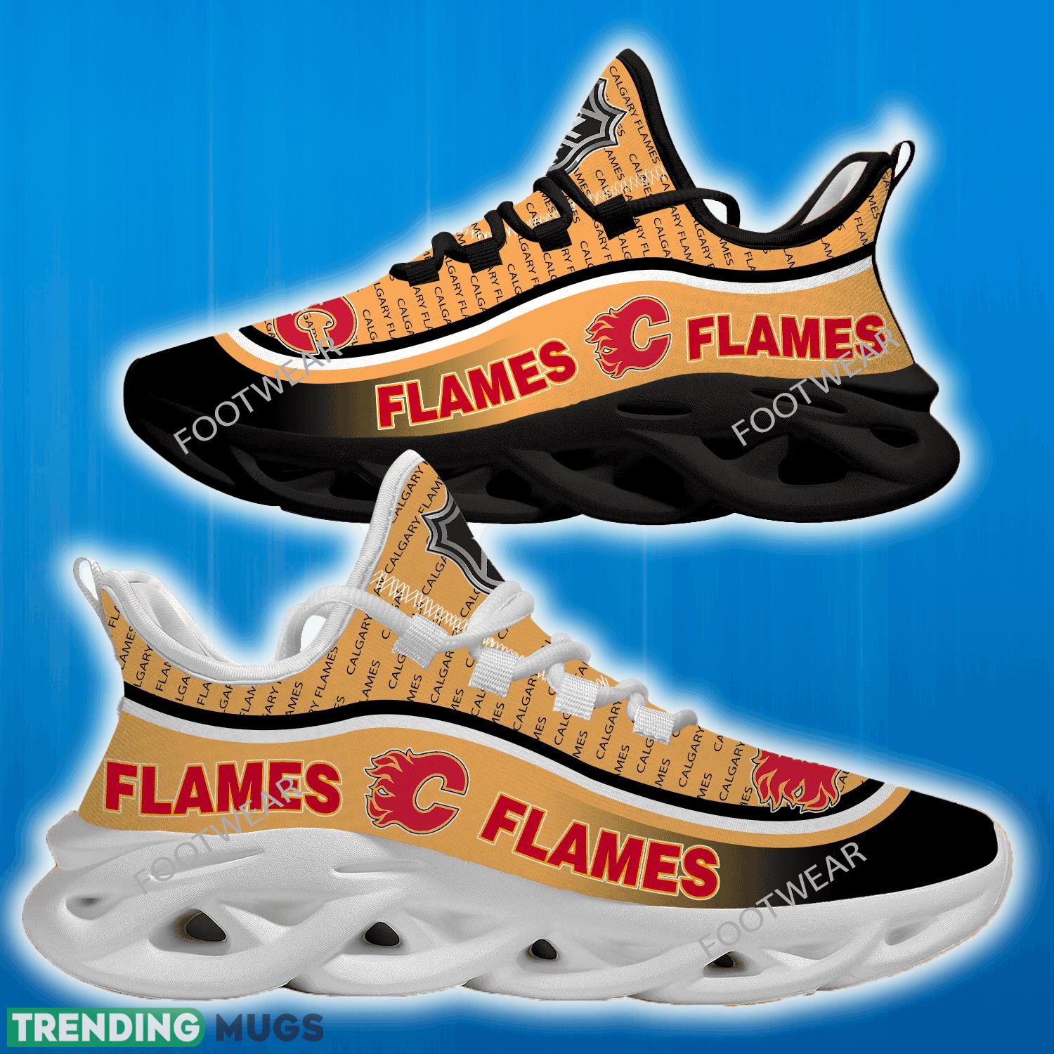 NHL Calgary Flames Logo New Text Max Soul Shoes For Men Women Running Sneaker - NHL Calgary Flames Logo New Text Max Soul Shoes For Men Women Running Sneaker