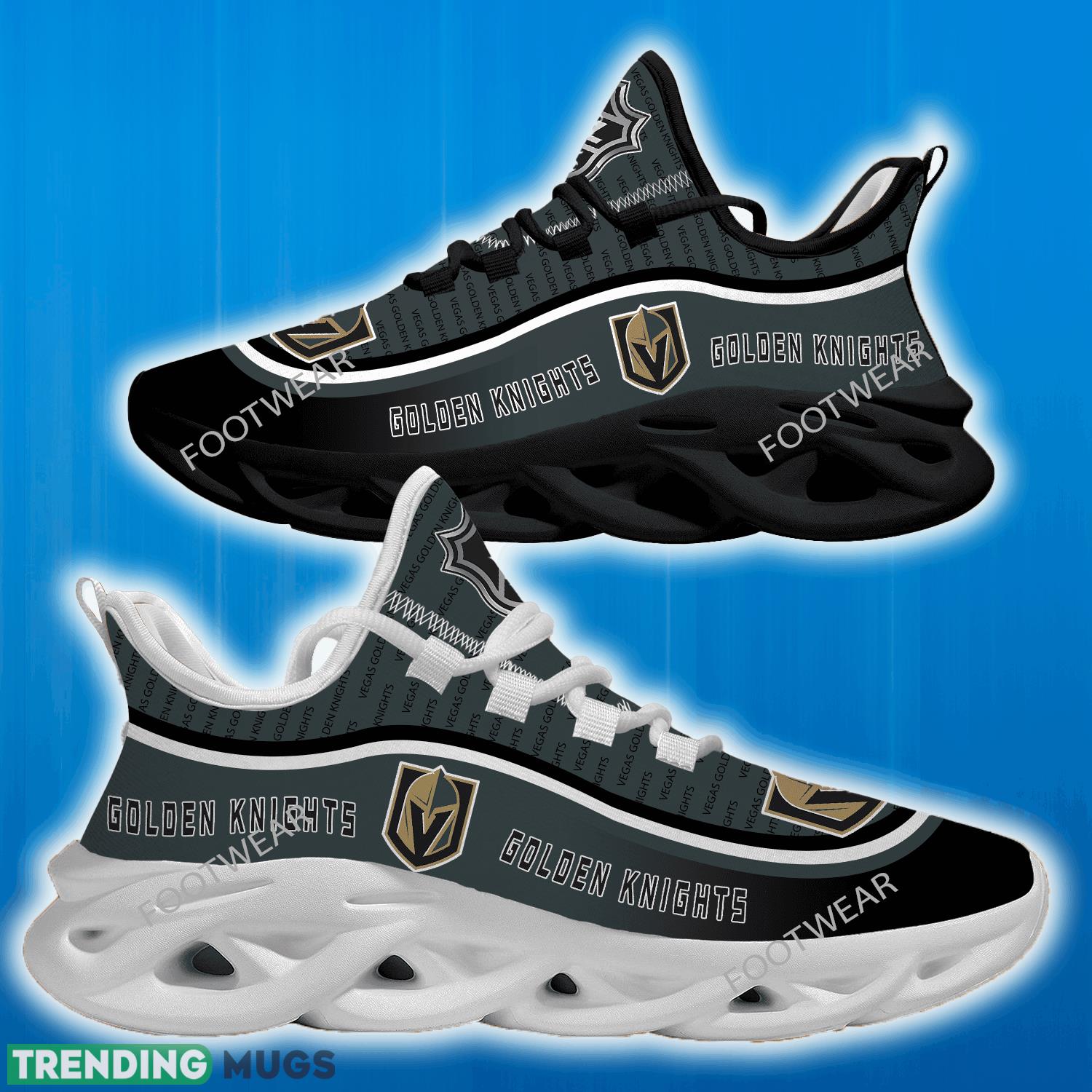 NHL Vegas Golden Knights Logo New Text Max Soul Shoes For Men Women Running Sneaker - NHL Vegas Golden Knights Logo New Text Max Soul Shoes For Men Women Running Sneaker