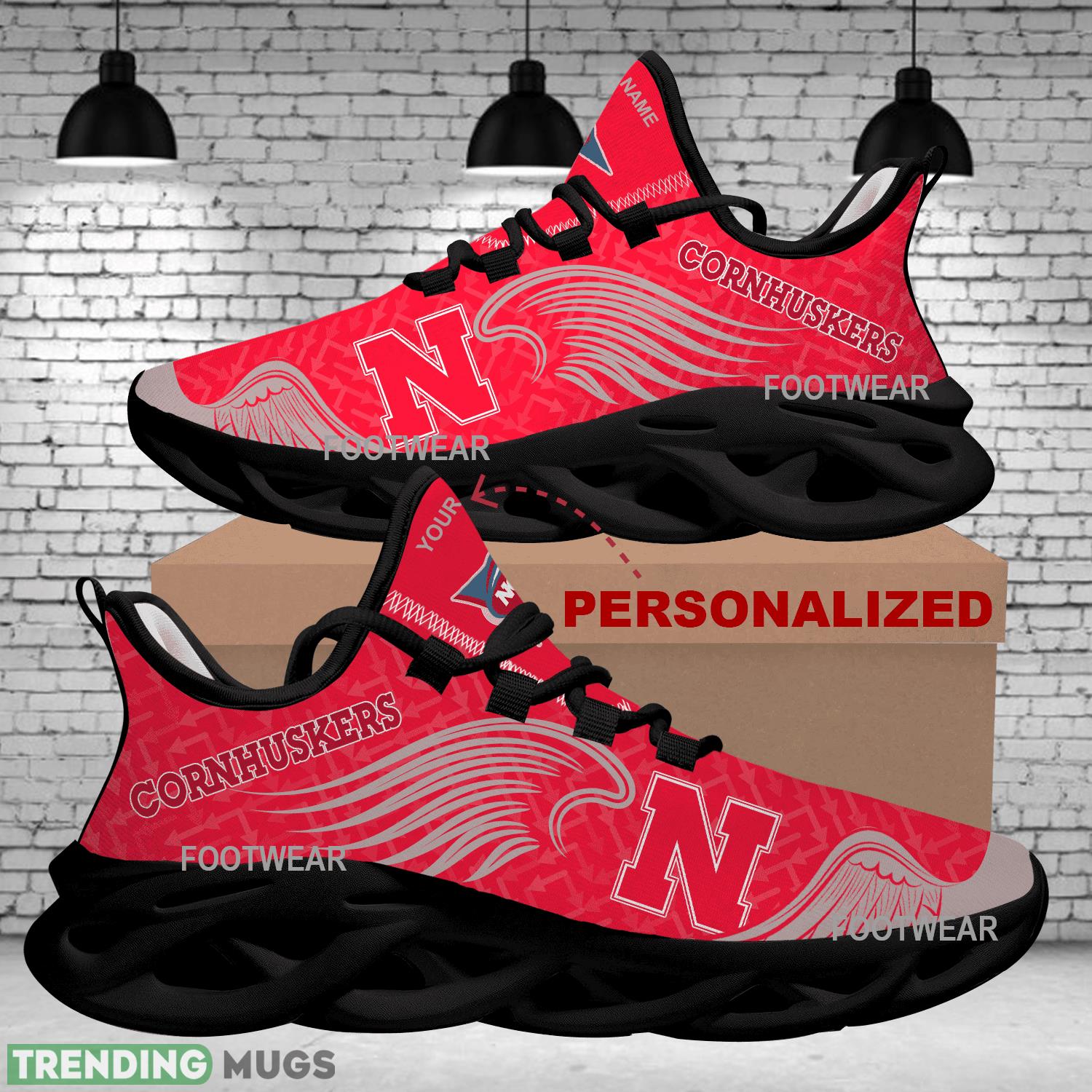 Personalized Nebraska Cornhuskers New Wings Arrow Pattern Max Soul Shoes Running Sneaker Forward Max Soul Personalized Nebraska Cornhuskers New Wings Arrow Pattern Max Soul Shoes Running Sneaker Forward Max Soul
