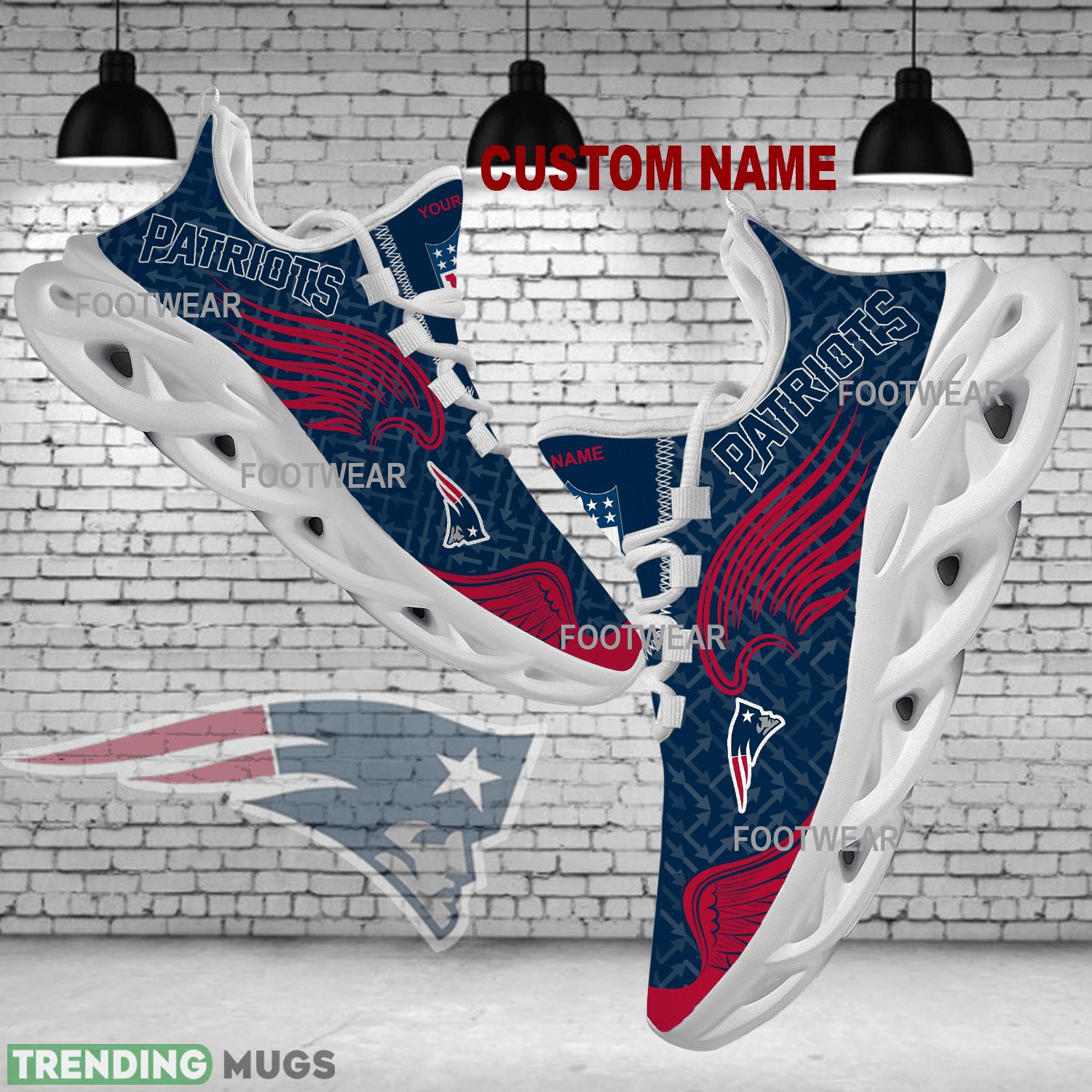 Personalized New England Patriots New Wings Arrow Pattern Max Soul Shoes Chunky Sneaker Badge - NFL New England Patriots New Wings Arrow Pattern Max Soul Shoes Photo 1 Personalized New England Patriots New Wings Arrow Pattern Max Soul Shoes Chunky Sneaker Badge - NFL New England Patriots New Wings Arrow Pattern Max Soul Shoes Photo 1