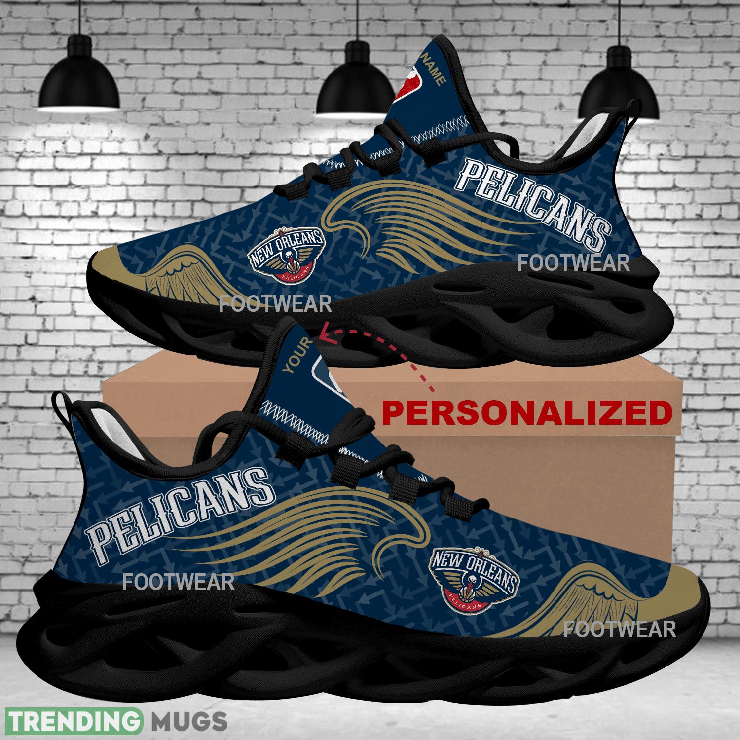 Personalized New Orleans Pelicans New Wings Arrow Pattern Max Soul Shoes Running Sneaker Vibe Max Soul Personalized New Orleans Pelicans New Wings Arrow Pattern Max Soul Shoes Running Sneaker Vibe Max Soul