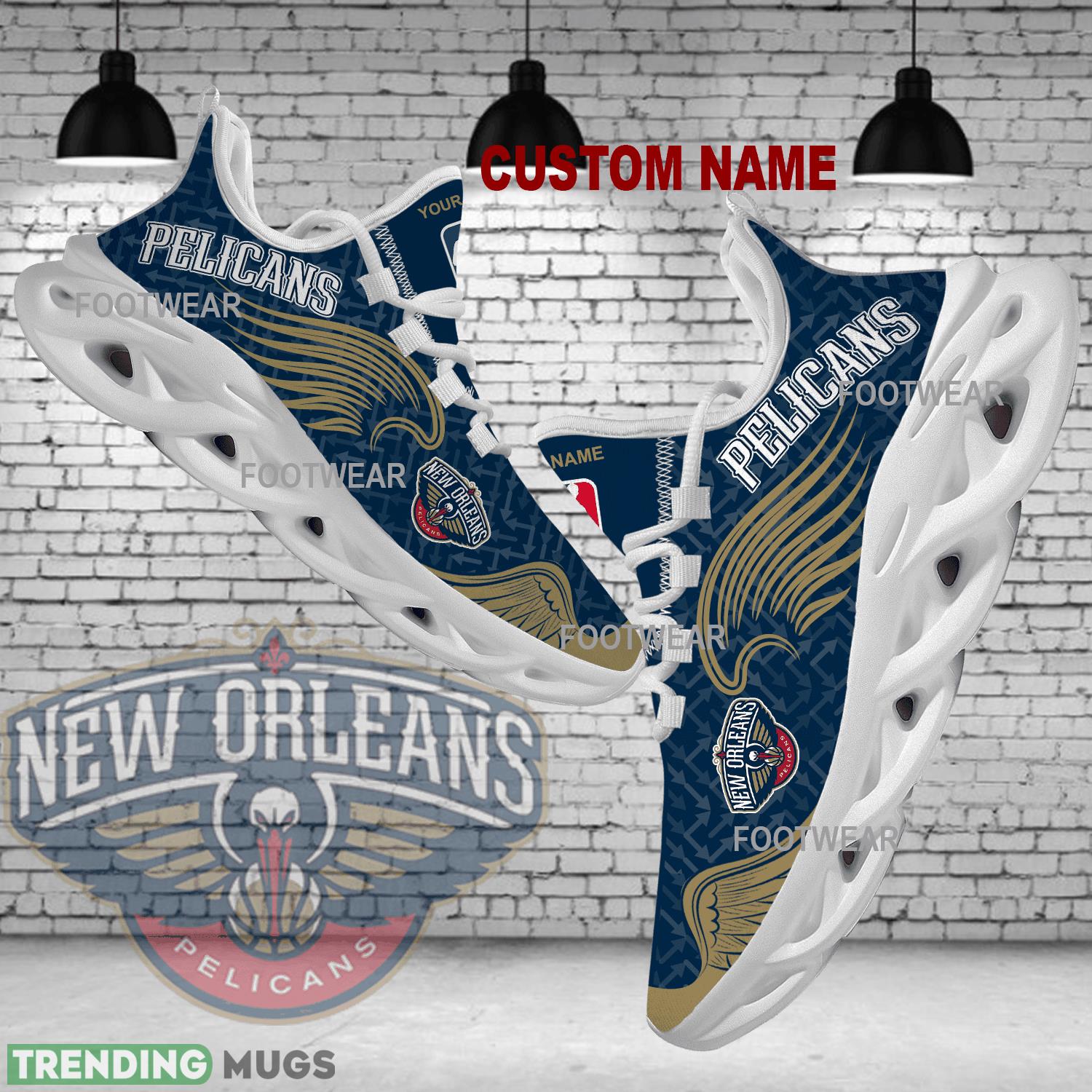 Personalized New Orleans Pelicans New Wings Arrow Pattern Max Soul Shoes Running Sneaker Vibe - NBA New Orleans Pelicans New Wings Arrow Pattern Max Soul Shoes Photo 1 Personalized New Orleans Pelicans New Wings Arrow Pattern Max Soul Shoes Running Sneaker Vibe - NBA New Orleans Pelicans New Wings Arrow Pattern Max Soul Shoes Photo 1