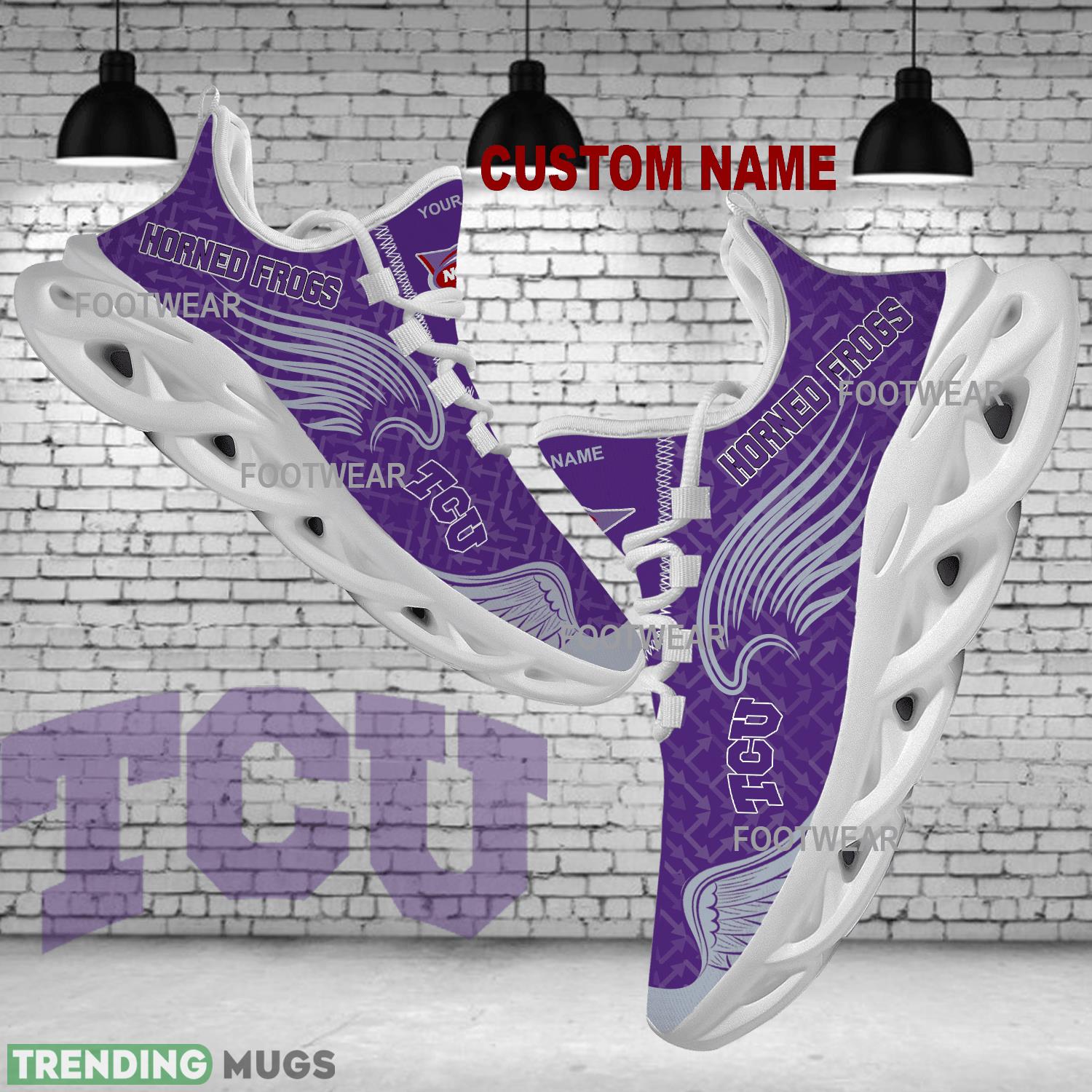 Personalized TCU Horned Frogs New Wings Arrow Pattern Max Soul Shoes Chunky Sneaker Complement - NCAA TCU Horned Frogs New Wings Arrow Pattern Max Soul Shoes Photo 1 Personalized TCU Horned Frogs New Wings Arrow Pattern Max Soul Shoes Chunky Sneaker Complement - NCAA TCU Horned Frogs New Wings Arrow Pattern Max Soul Shoes Photo 1