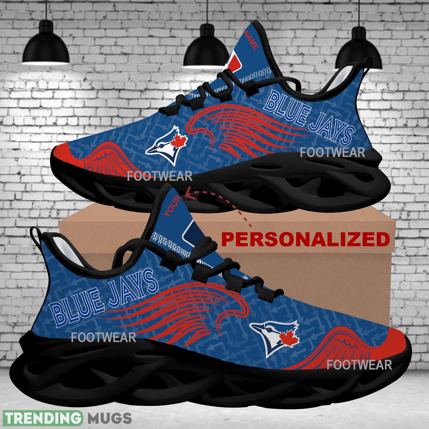 Personalized Toronto Blue Jays New Wings Arrow Pattern Max Soul Shoes Sport Sneaker Forward Max Soul Personalized Toronto Blue Jays New Wings Arrow Pattern Max Soul Shoes Sport Sneaker Forward Max Soul