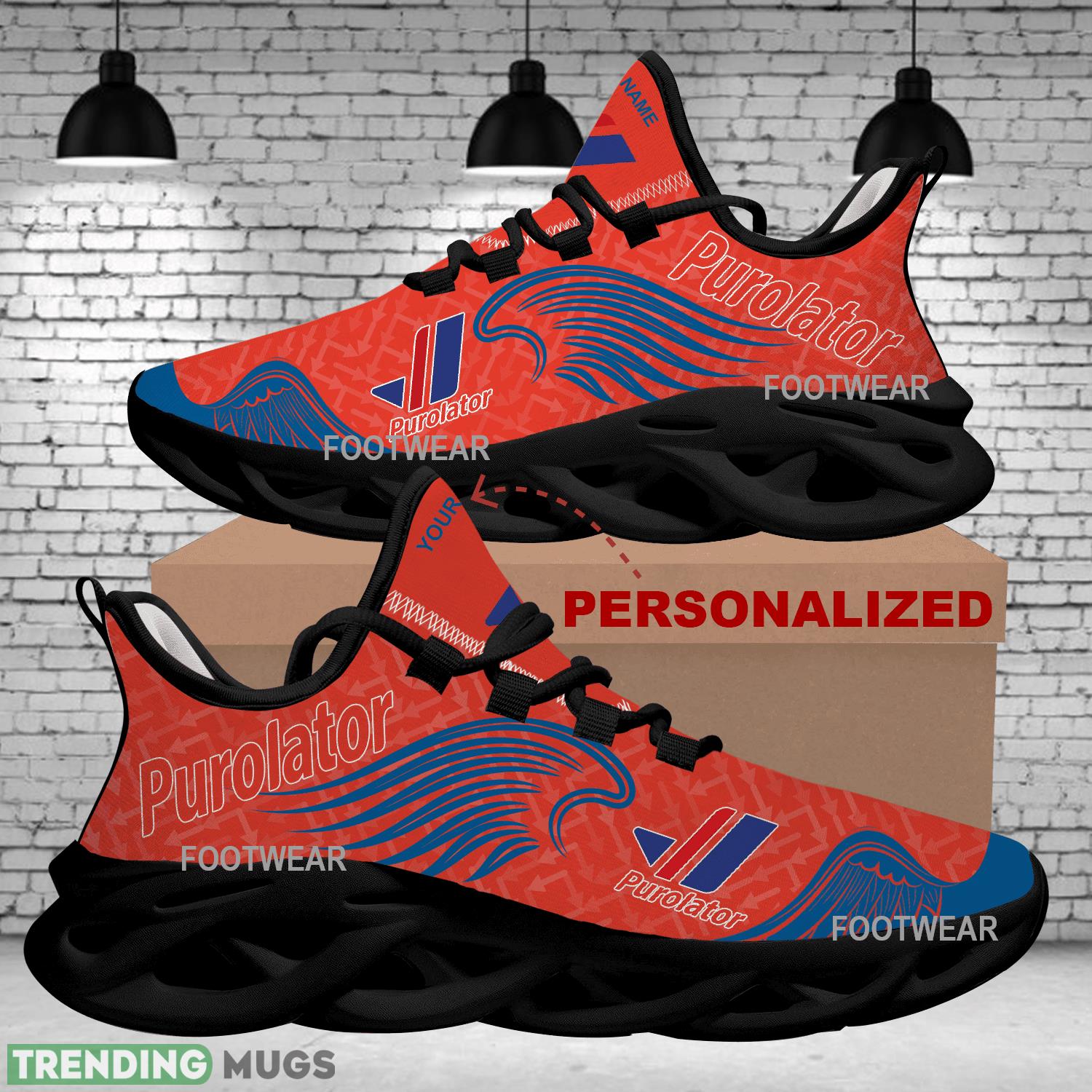Purolator Brand Logo Wings Pattern Max Soul Shoes Personalized Inspiration Running Sneaker Max Soul Purolator Brand Logo Wings Pattern Max Soul Shoes Personalized Inspiration Running Sneaker Max Soul