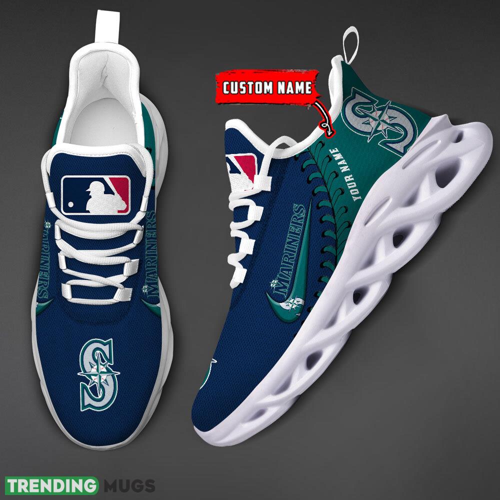 Seattle Mariners MLB Max Soul Shoes Custom Name Gift Running Sport Shoes For Fans Max Soul Seattle Mariners MLB Max Soul Shoes Custom Name Gift Running Sport Shoes For Fans Max Soul