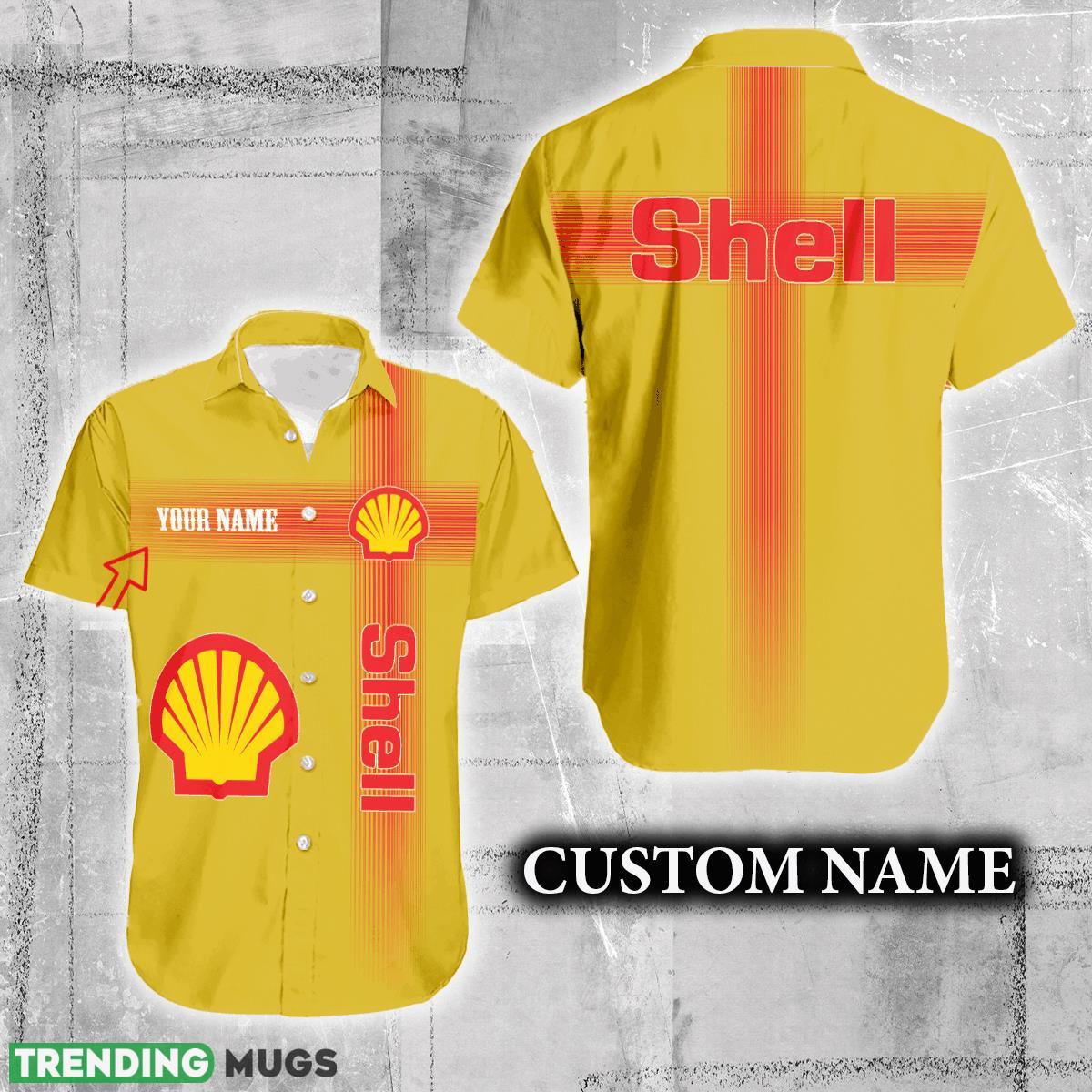Shell Logo Brand Hawaiian Shirt Custom Name Trending Summer - Shell Logo Brand Hawaiian Shirt Custom Name Trending Summer