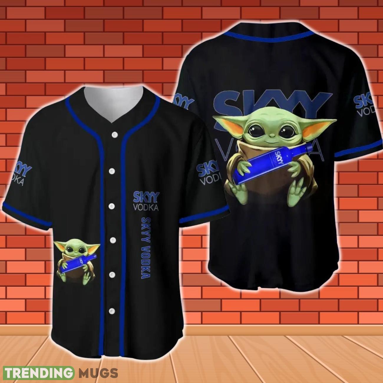 SKYY Vodka Baby Yoda Baseball Jersey Product Photo 1 SKYY Vodka Baby Yoda Baseball Jersey Product Photo 1