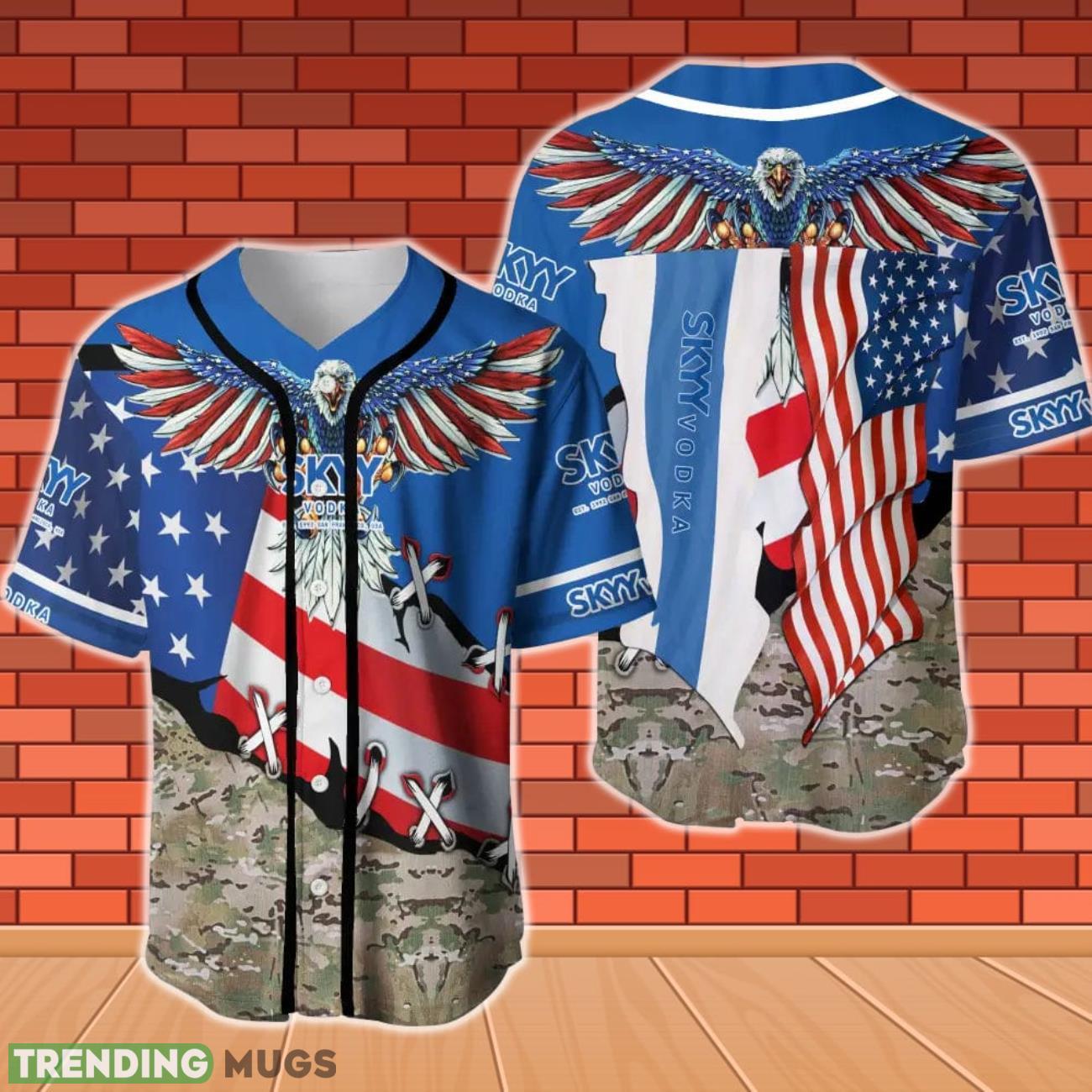 SKYY Vodka Eage USA Flag Baseball Jersey Product Photo 1 SKYY Vodka Eage USA Flag Baseball Jersey Product Photo 1