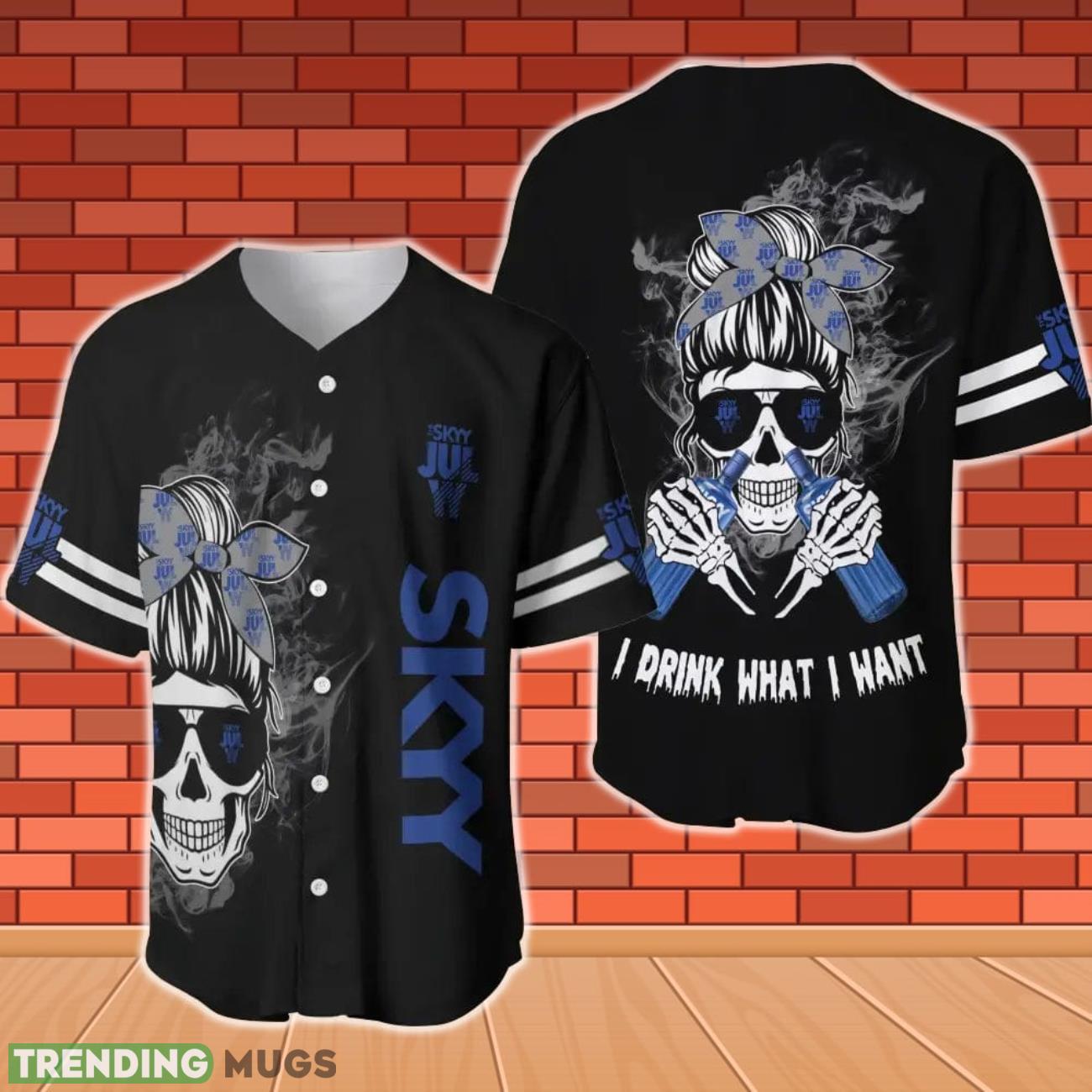 SKYY Vodka Women I Drink What I Want Baseball Jersey Product Photo 1 SKYY Vodka Women I Drink What I Want Baseball Jersey Product Photo 1