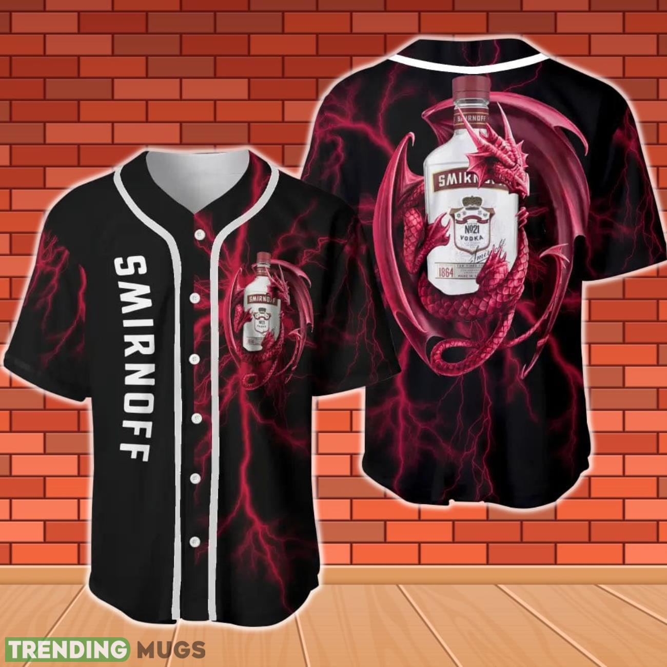 Smirnoff Vodka Dragon Thunder Baseball Jersey Product Photo 1 Smirnoff Vodka Dragon Thunder Baseball Jersey Product Photo 1