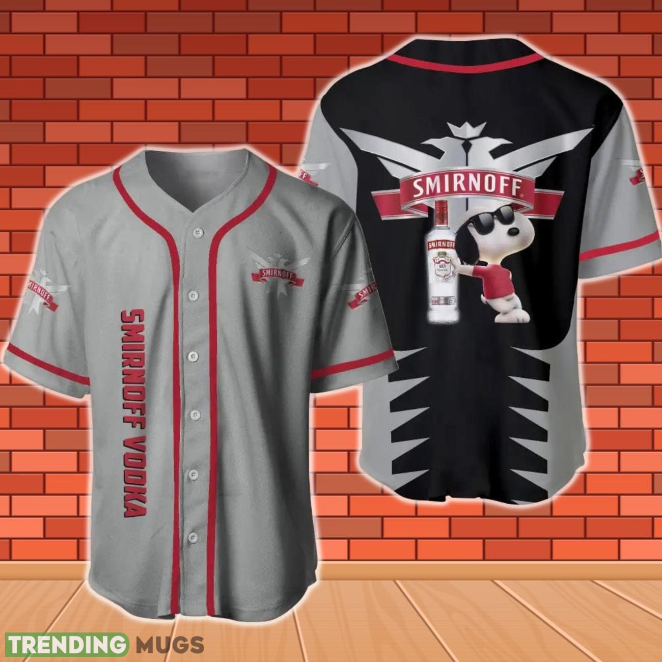 Smirnoff Vodka Snoopy Baseball Jersey Product Photo 1 Smirnoff Vodka Snoopy Baseball Jersey Product Photo 1