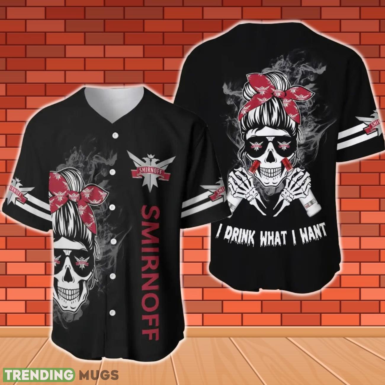 Smirnoff Vodka Women I Drink What I Want Baseball Jersey Product Photo 1 Smirnoff Vodka Women I Drink What I Want Baseball Jersey Product Photo 1