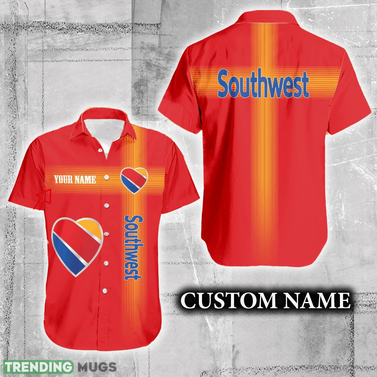 Southwest Airlines Logo Brand Hawaiian Shirt Custom Name Trending Summer - Southwest Airlines Logo Brand Hawaiian Shirt Custom Name Trending Summer