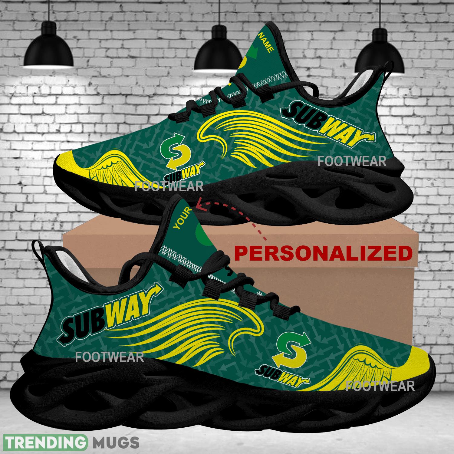 Subway Brand Logo Wings Pattern Max Soul Shoes Personalized Edgy Running Sneaker Max Soul Subway Brand Logo Wings Pattern Max Soul Shoes Personalized Edgy Running Sneaker Max Soul
