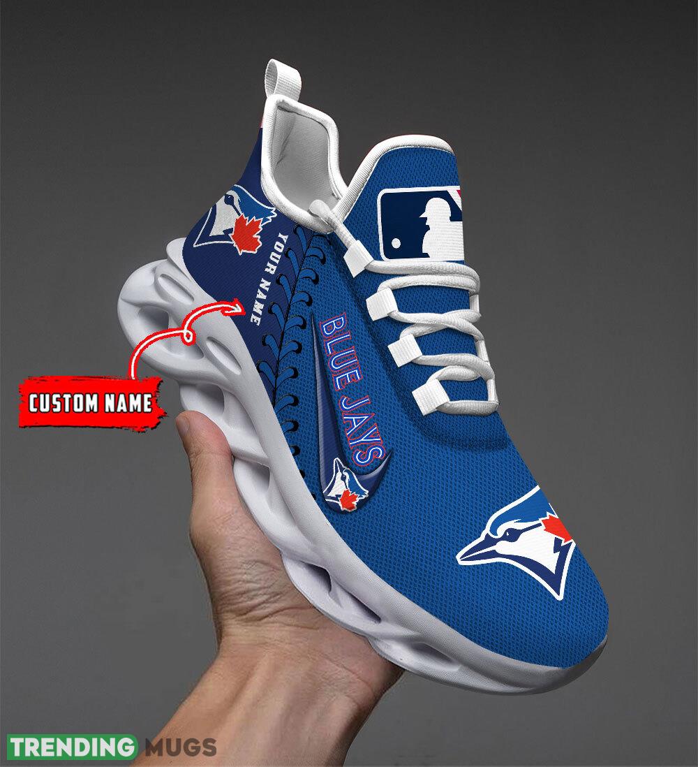 Toronto Blue Jays MLB Max Soul Shoes Custom Name Gift Running Sport Shoes For Fans - Toronto Blue Jays MLB Max Soul Shoes Custom Name_1 Toronto Blue Jays MLB Max Soul Shoes Custom Name Gift Running Sport Shoes For Fans - Toronto Blue Jays MLB Max Soul Shoes Custom Name_1