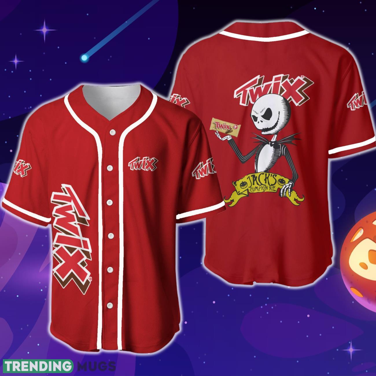 Twix Halloween Jack Skellington Nightmare Baseball Jersey Product Photo 1 Twix Halloween Jack Skellington Nightmare Baseball Jersey Product Photo 1