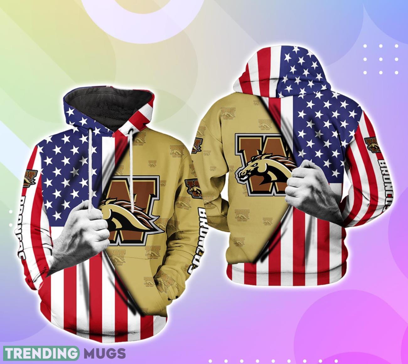 Western Michigan Broncos NCAA US Flag 3D Hoodie For Men Women Product Photo 1 Western Michigan Broncos NCAA US Flag 3D Hoodie For Men Women Product Photo 1