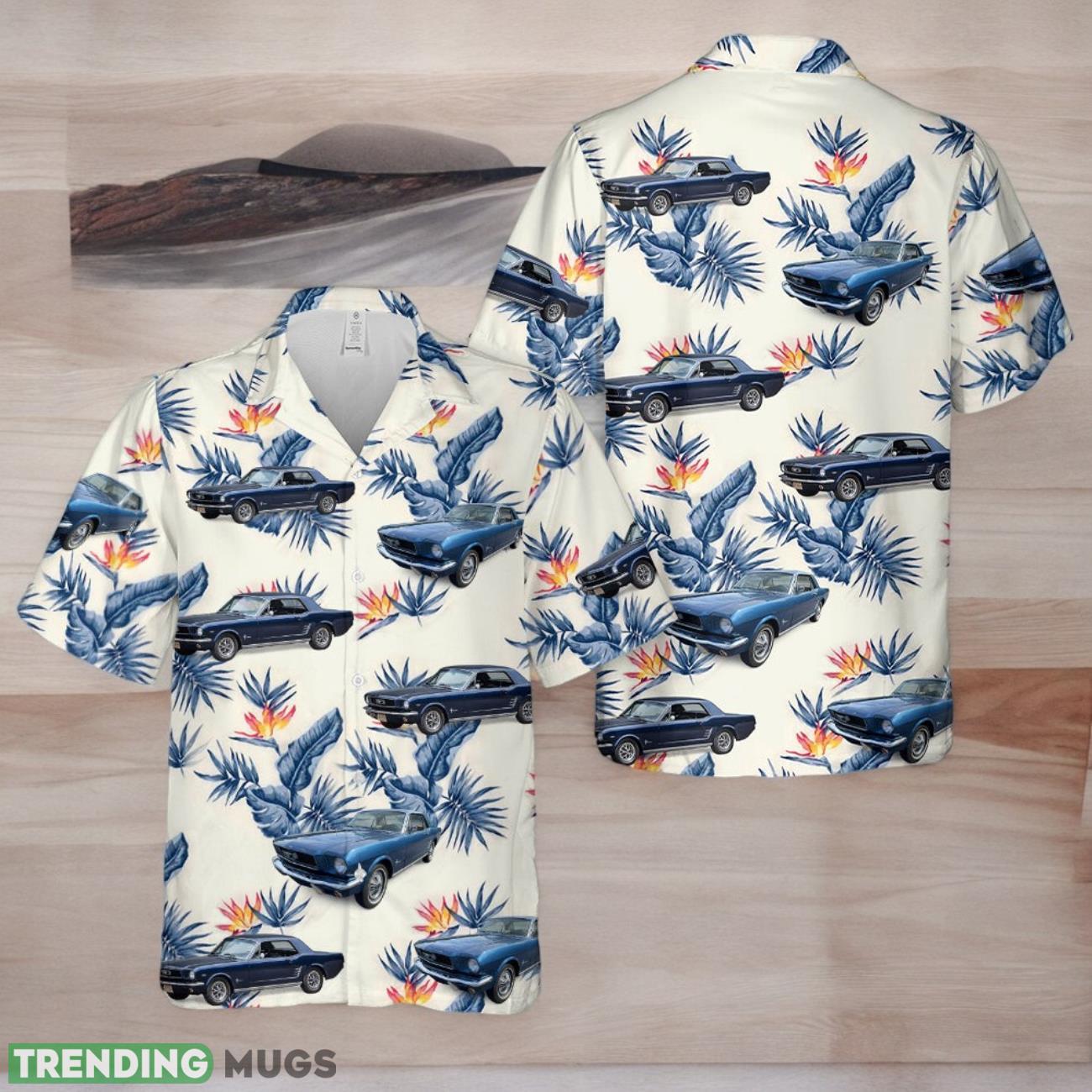 1966 Navy Blue Mustang Coupe Hawaiian Shirt Product Photo 1 1966 Navy Blue Mustang Coupe Hawaiian Shirt Product Photo 1
