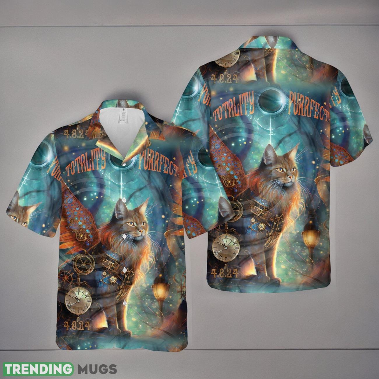 Cat 2024 Total Solar Eclipse Hawaiian Shirt - Cat 2024 Total Solar Eclipse Hawaiian Shirt Cat 2024 Total Solar Eclipse Hawaiian Shirt - Cat 2024 Total Solar Eclipse Hawaiian Shirt