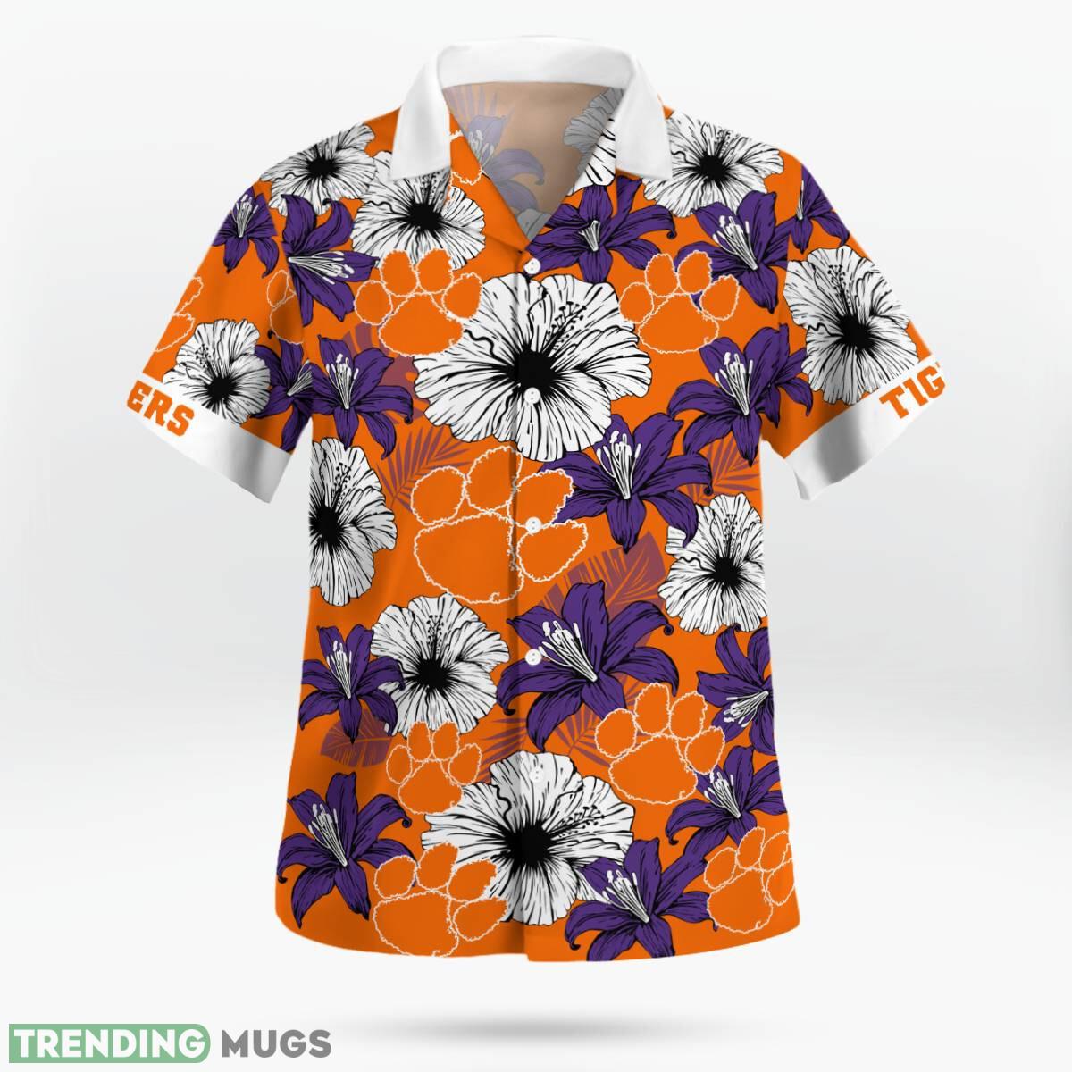 Clemson Tigers Flower Tropical Floral Aloha Hawaiian Shirt For Men Women Hawaiian Shirt Clemson Tigers Flower Tropical Floral Aloha Hawaiian Shirt For Men Women Hawaiian Shirt