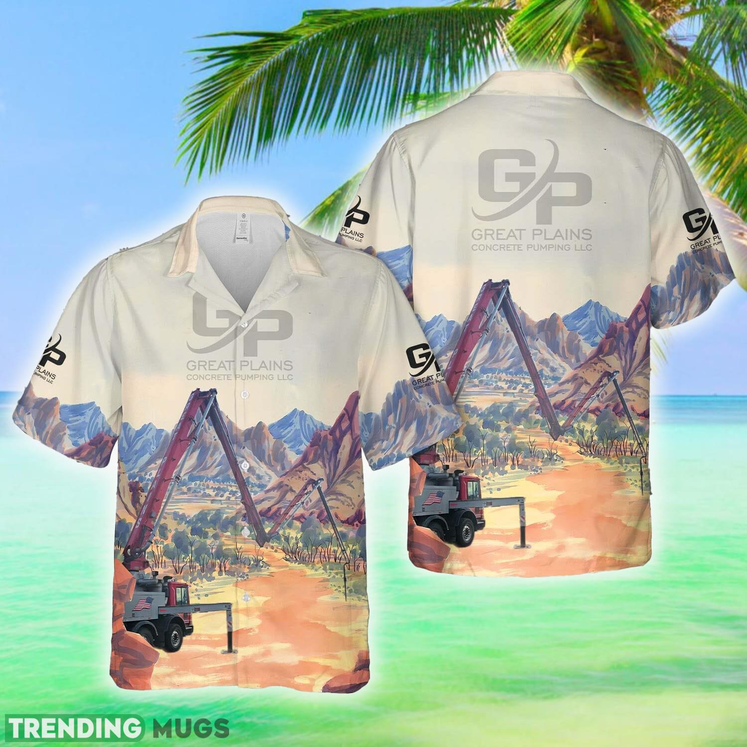 Concrete Pump Truck Hawaiian Shirt - Concrete Pump Truck Hawaiian Shirt