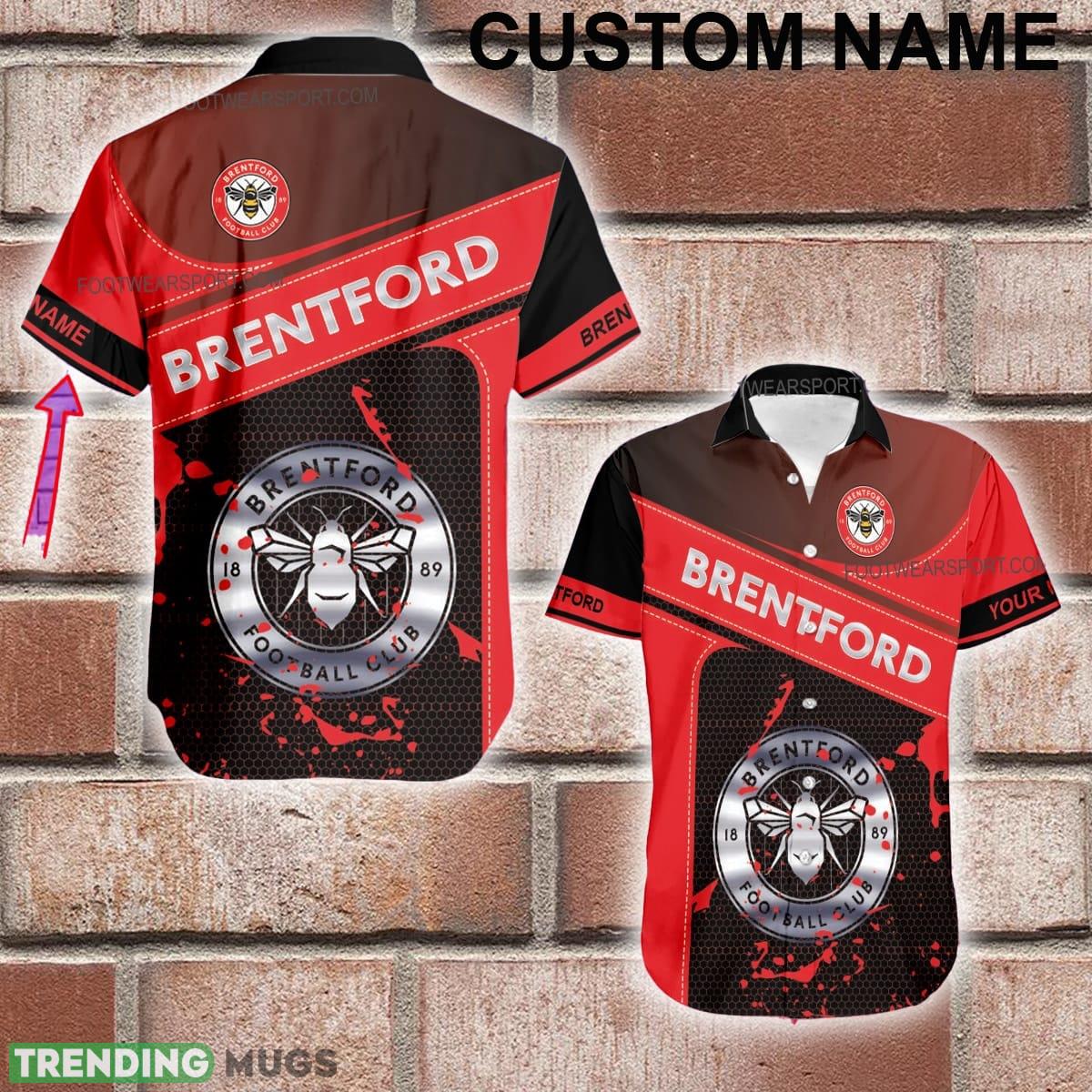 Custom Name EPL Brentford Logo Silver 3D Hawaiian Shirt Gift For Fans - Custom Name EPL Brentford Logo Silver 3D Hawaiian Shirt Gift For Fans Custom Name EPL Brentford Logo Silver 3D Hawaiian Shirt Gift For Fans - Custom Name EPL Brentford Logo Silver 3D Hawaiian Shirt Gift For Fans