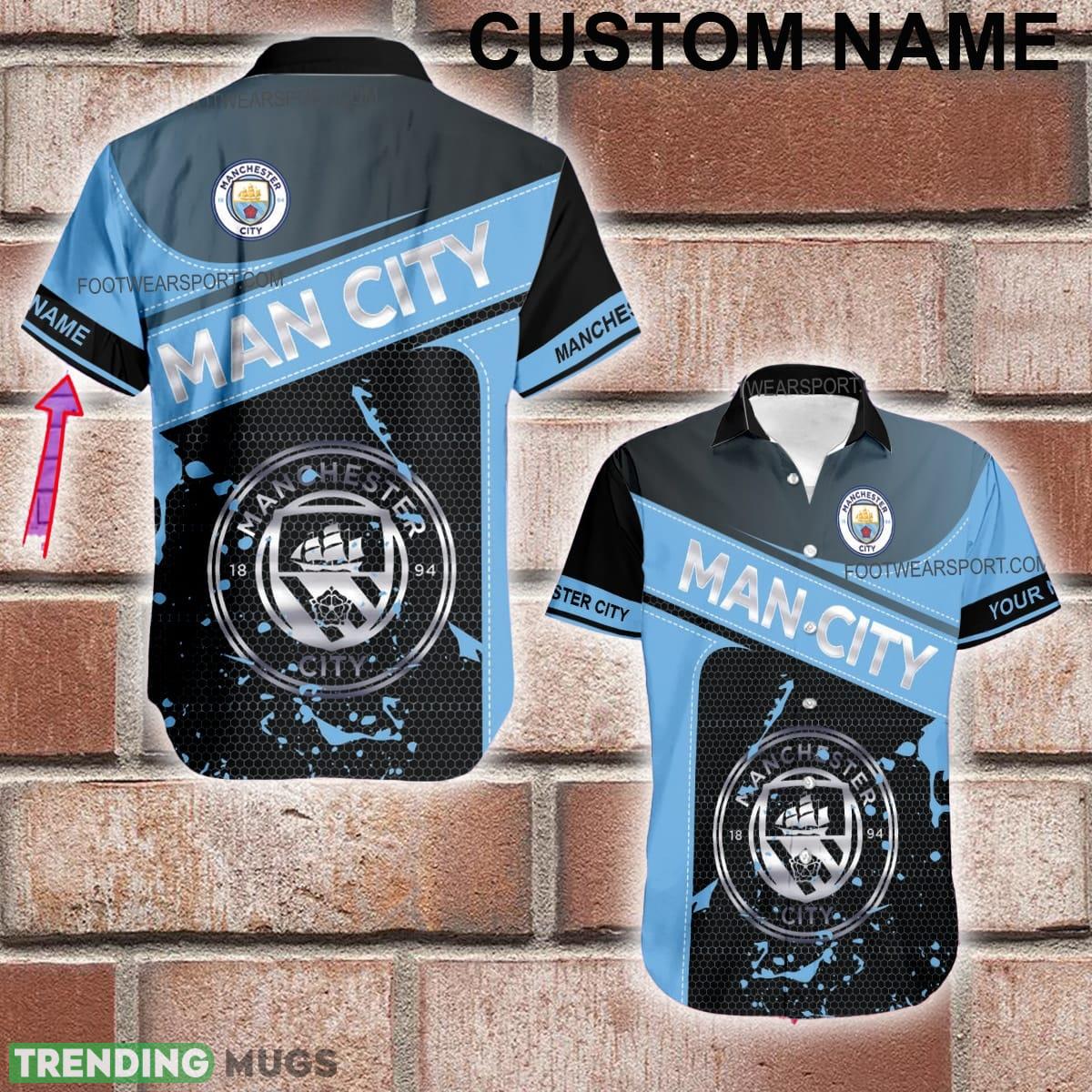 Custom Name EPL Manchester City Logo Silver Hawaiian Shirt All Over Print For Men And Women - Custom Name EPL Manchester City Logo Silver Hawaiian Shirt All Over Print For Men And Women Custom Name EPL Manchester City Logo Silver Hawaiian Shirt All Over Print For Men And Women - Custom Name EPL Manchester City Logo Silver Hawaiian Shirt All Over Print For Men And Women