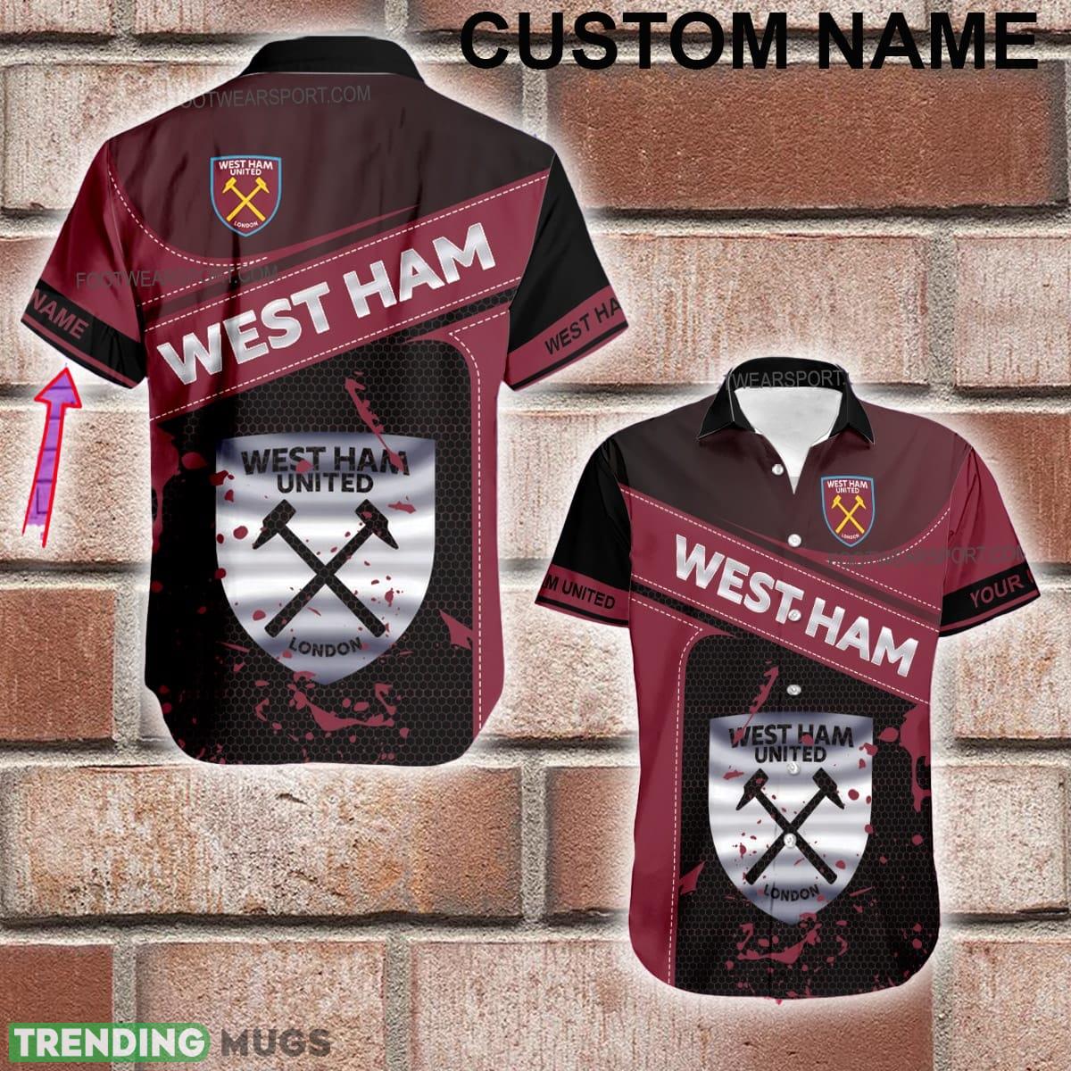 Custom Name EPL West Ham United Logo Silver AOP Hawaiian Shirt Gift For Fans - Custom Name EPL West Ham United Logo Silver AOP Hawaiian Shirt Gift For Fans Custom Name EPL West Ham United Logo Silver AOP Hawaiian Shirt Gift For Fans - Custom Name EPL West Ham United Logo Silver AOP Hawaiian Shirt Gift For Fans