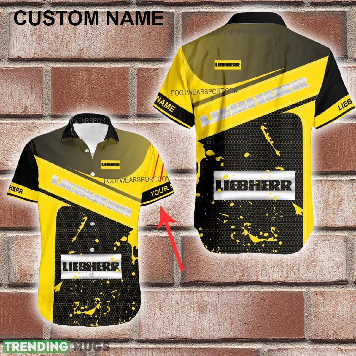 Custom Name Liebherr Tractor Style SilverHawaiian Shirt Personalized Hawaiian Shirt For Beach - Custom Name Liebherr Tractor Style SilverHawaiian Shirt Personalized Hawaiian Shirt For Beach
