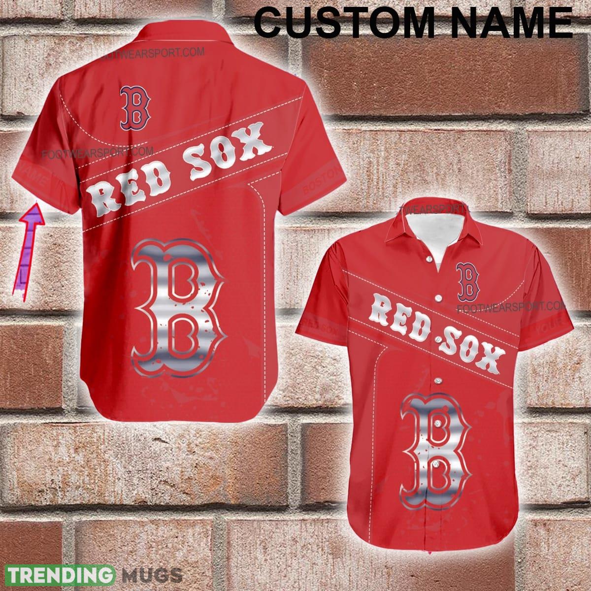 Custom Name MLB Boston Red Sox Logo Silver AOP Hawaiian Shirt For Men And Women - Custom Name MLB Boston Red Sox Logo Silver AOP Hawaiian Shirt For Men And Women Custom Name MLB Boston Red Sox Logo Silver AOP Hawaiian Shirt For Men And Women - Custom Name MLB Boston Red Sox Logo Silver AOP Hawaiian Shirt For Men And Women