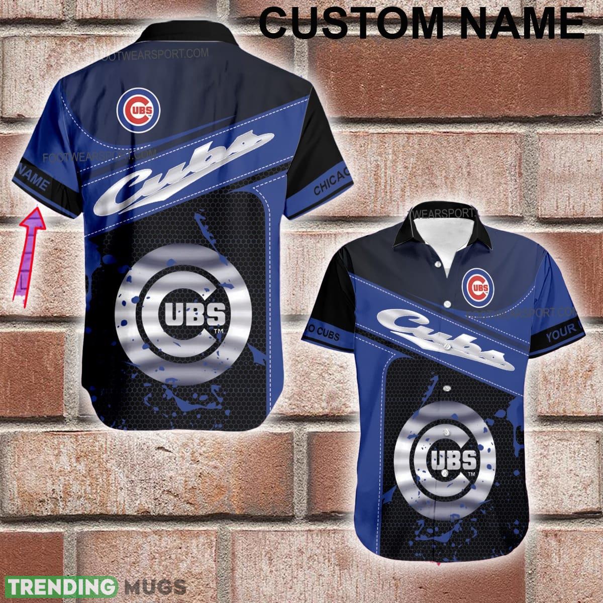 Custom Name MLB Chicago Cubs Logo Silver Hawaiian Shirt All Over Print Gift For Fans - Custom Name MLB Chicago Cubs Logo Silver Hawaiian Shirt All Over Print Gift For Fans Custom Name MLB Chicago Cubs Logo Silver Hawaiian Shirt All Over Print Gift For Fans - Custom Name MLB Chicago Cubs Logo Silver Hawaiian Shirt All Over Print Gift For Fans