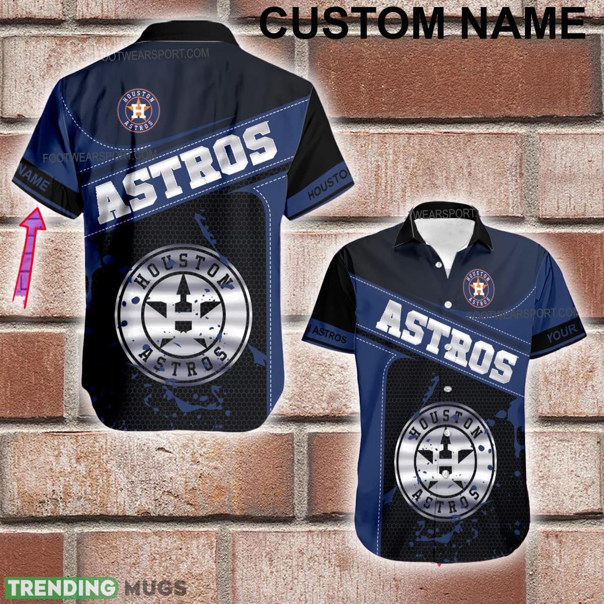 Custom Name MLB Houston Astros Logo Silver AOP Hawaiian Shirt Gift Summer - Custom Name MLB Houston Astros Logo Silver AOP Hawaiian Shirt Gift Summer Custom Name MLB Houston Astros Logo Silver AOP Hawaiian Shirt Gift Summer - Custom Name MLB Houston Astros Logo Silver AOP Hawaiian Shirt Gift Summer