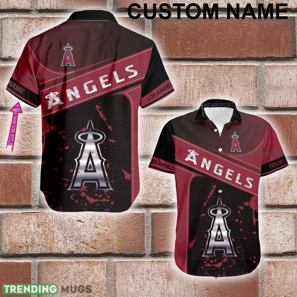 Custom Name MLB Los Angeles Angels Logo Silver Hawaiian Shirt AOP For Beach - Custom Name MLB Los Angeles Angels Logo Silver Hawaiian Shirt AOP For Beach Custom Name MLB Los Angeles Angels Logo Silver Hawaiian Shirt AOP For Beach - Custom Name MLB Los Angeles Angels Logo Silver Hawaiian Shirt AOP For Beach