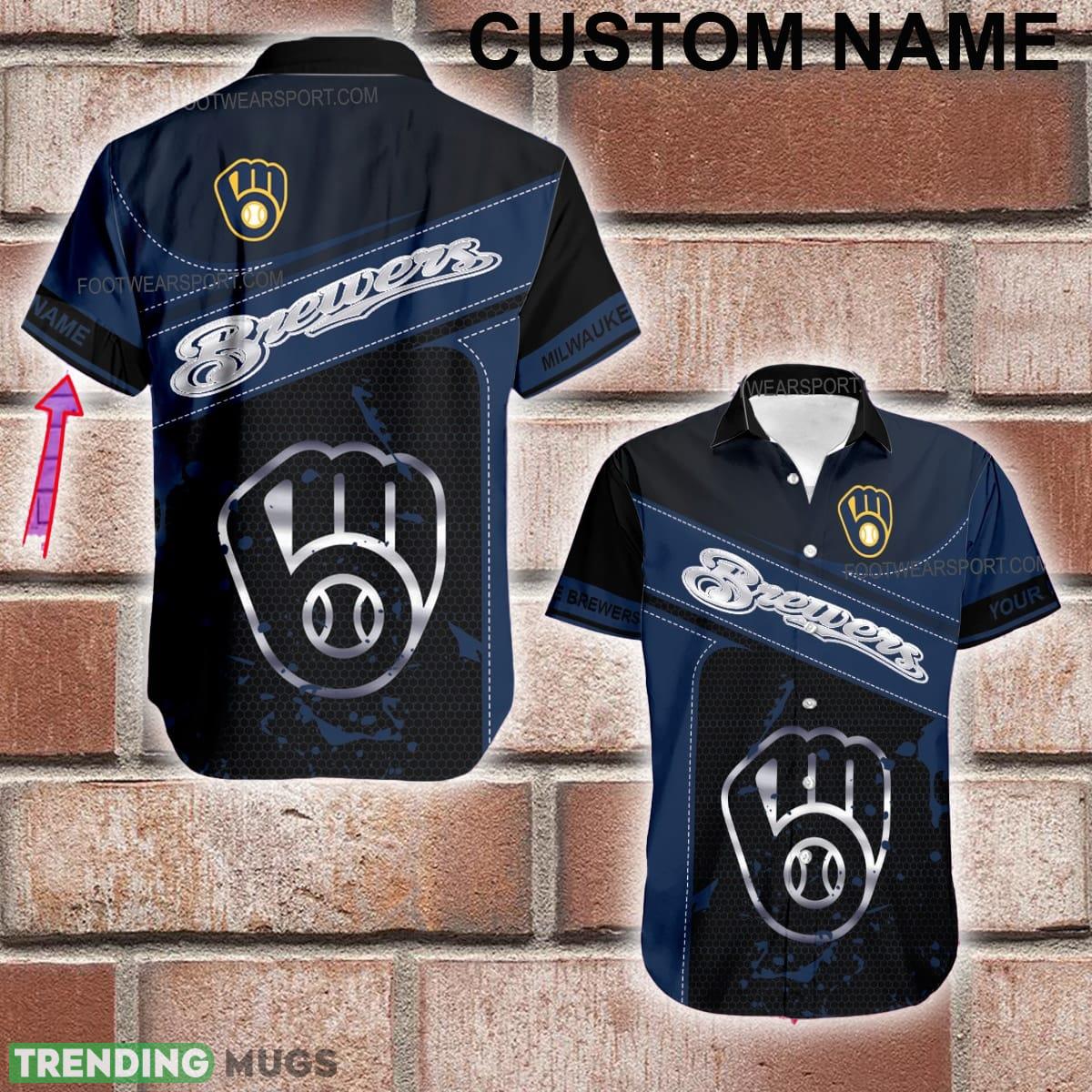 Custom Name MLB Milwaukee Brewers Logo Silver Aloha Hawaiian Shirt Gift Summer - Custom Name MLB Milwaukee Brewers Logo Silver Aloha Hawaiian Shirt Gift Summer Custom Name MLB Milwaukee Brewers Logo Silver Aloha Hawaiian Shirt Gift Summer - Custom Name MLB Milwaukee Brewers Logo Silver Aloha Hawaiian Shirt Gift Summer