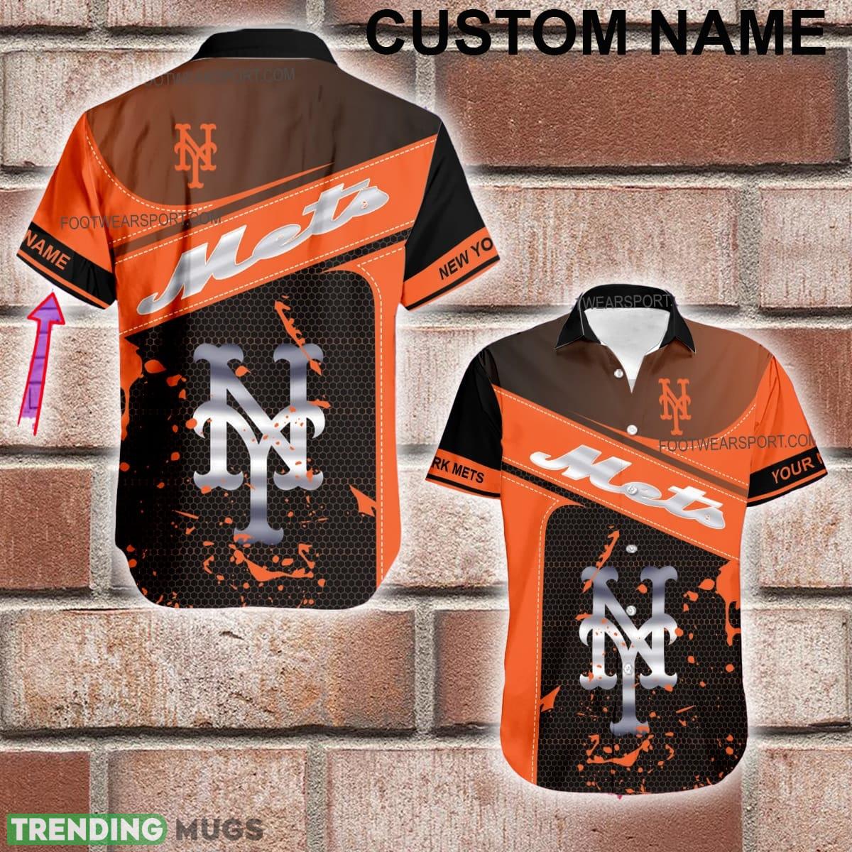 Custom Name MLB New York Mets Logo Silver AOP Hawaiian Shirt For Beach - Custom Name MLB New York Mets Logo Silver AOP Hawaiian Shirt For Beach Custom Name MLB New York Mets Logo Silver AOP Hawaiian Shirt For Beach - Custom Name MLB New York Mets Logo Silver AOP Hawaiian Shirt For Beach