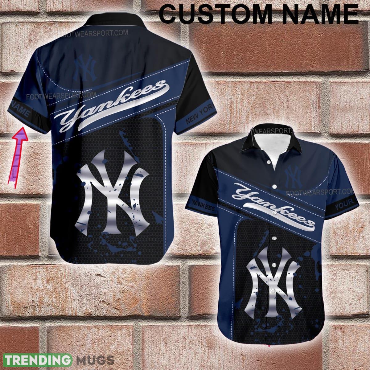 Custom Name MLB New York Yankees Logo Silver Hawaiian Shirt All Over Print For Men And Women - Custom Name MLB New York Yankees Logo Silver Hawaiian Shirt All Over Print For Men And Women Custom Name MLB New York Yankees Logo Silver Hawaiian Shirt All Over Print For Men And Women - Custom Name MLB New York Yankees Logo Silver Hawaiian Shirt All Over Print For Men And Women